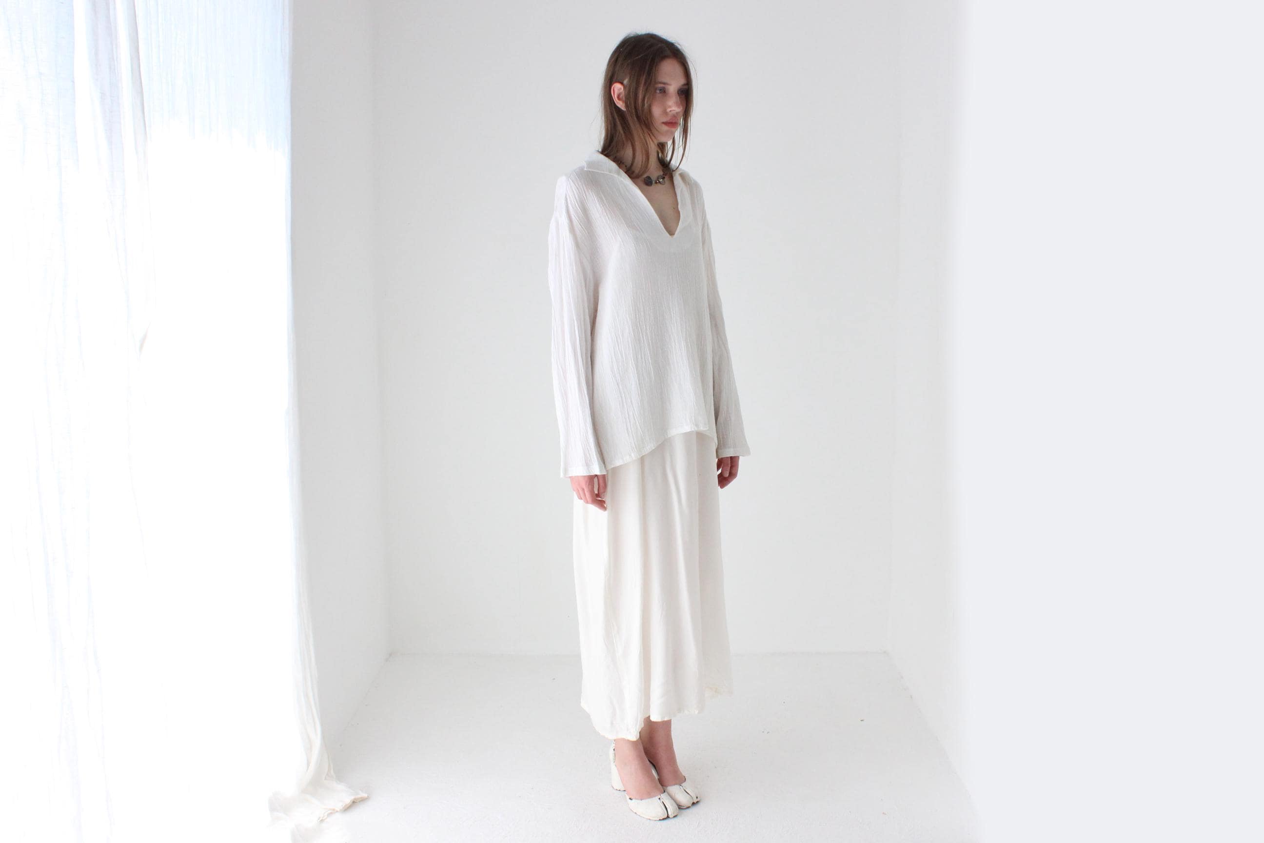 90s Cotton Gauze Unisex Artist Smock Shirt