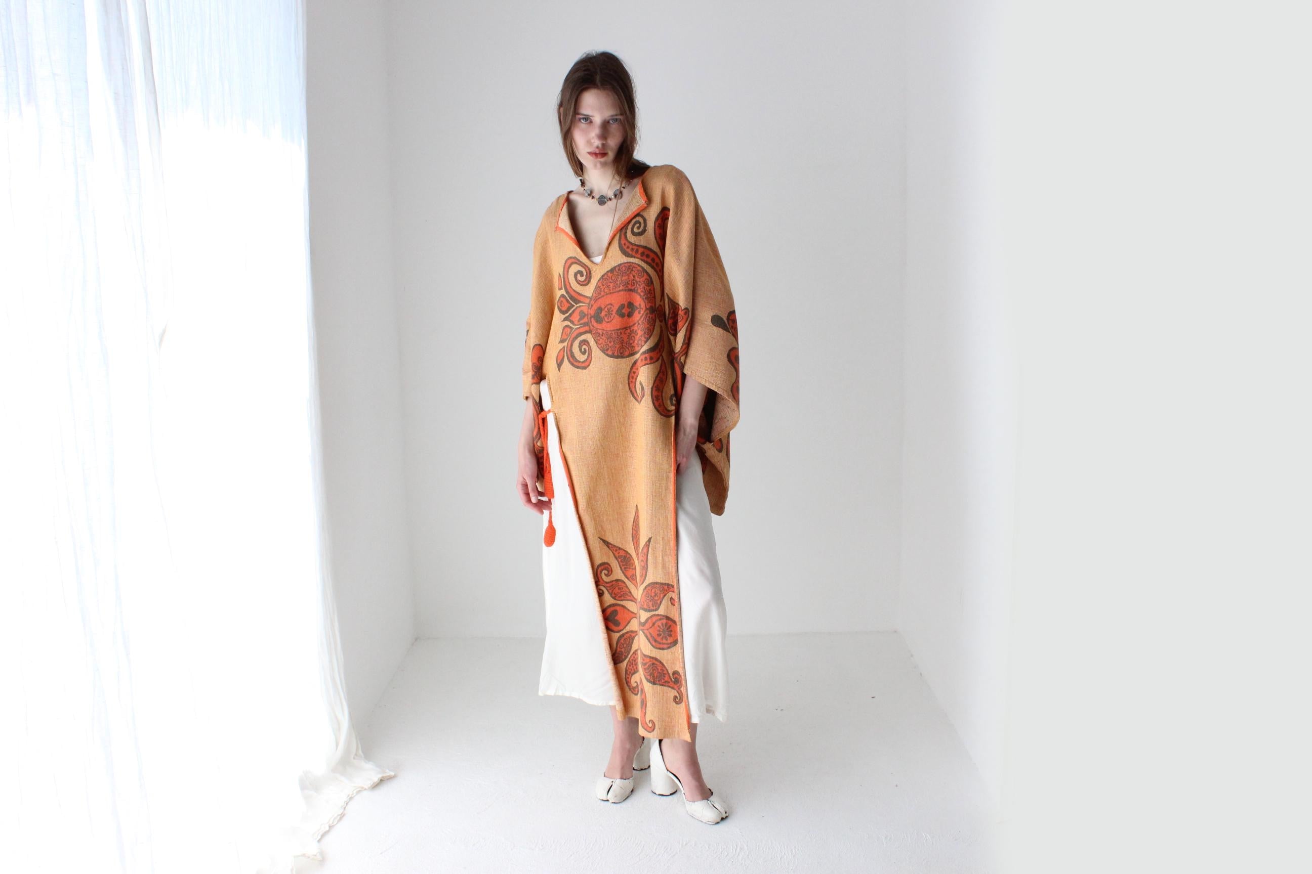 70s Woven Abstract Kaftan