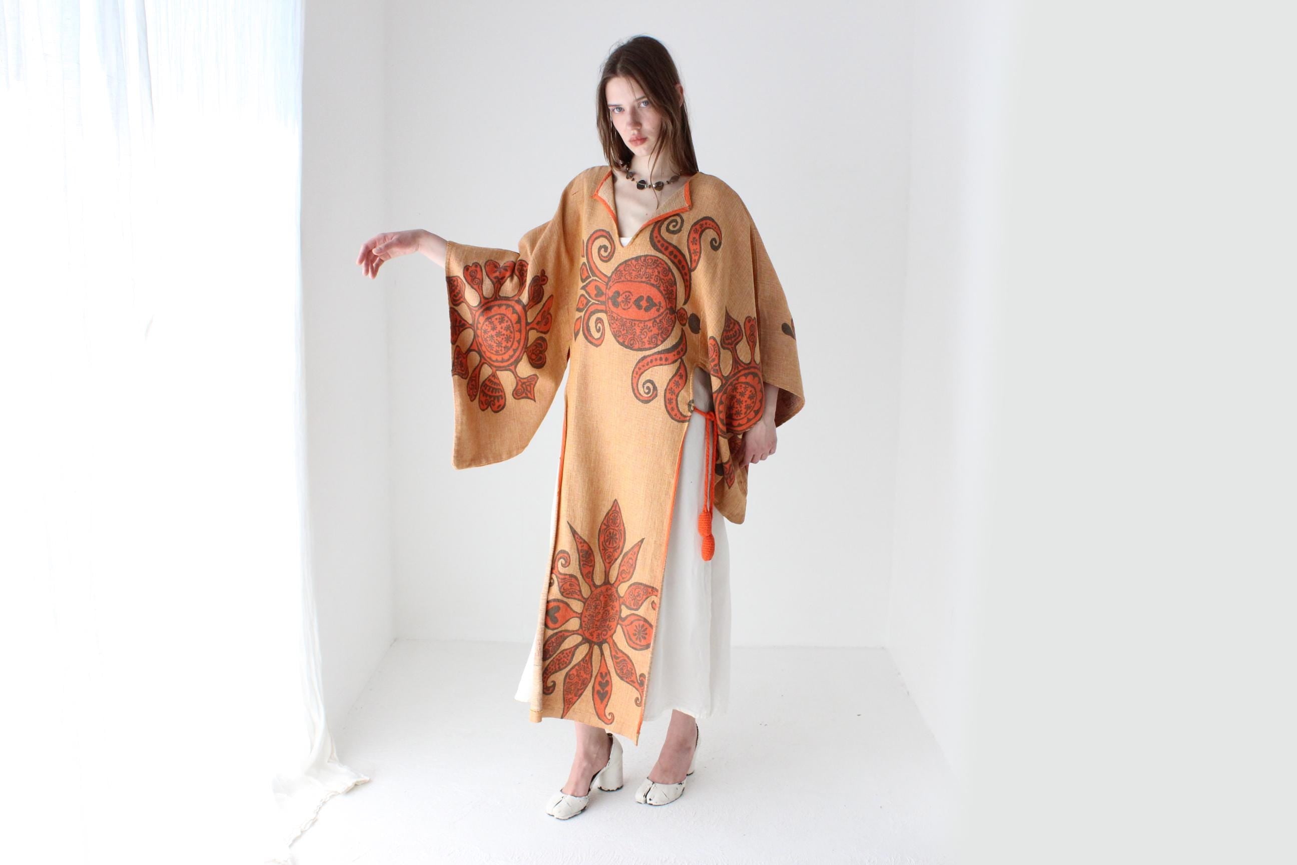 70s Woven Abstract Kaftan