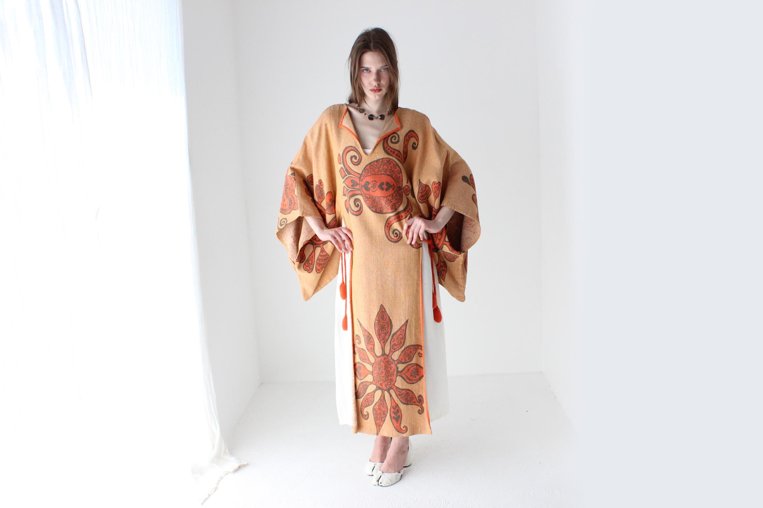 70s Woven Abstract Kaftan