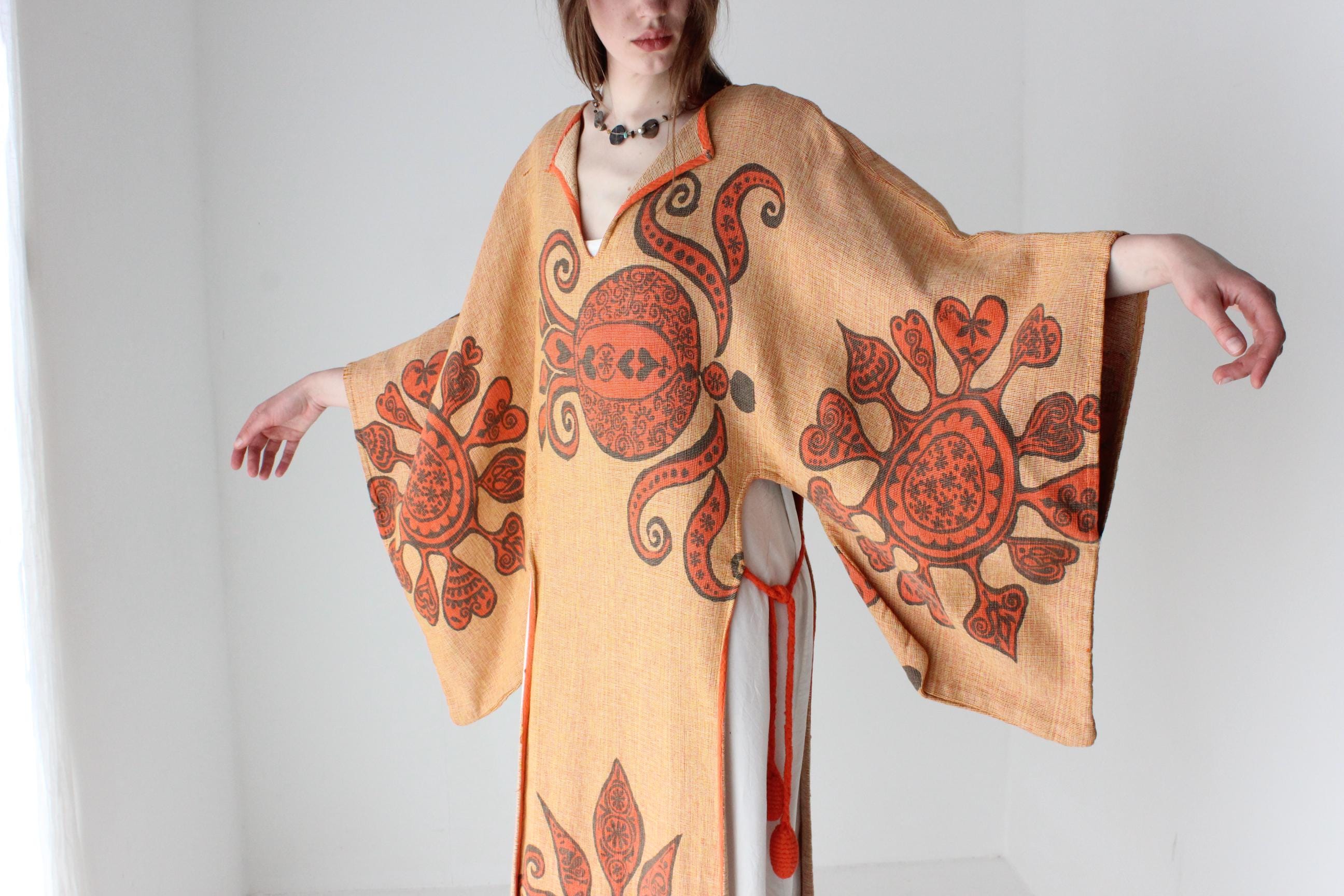 70s Woven Abstract Kaftan