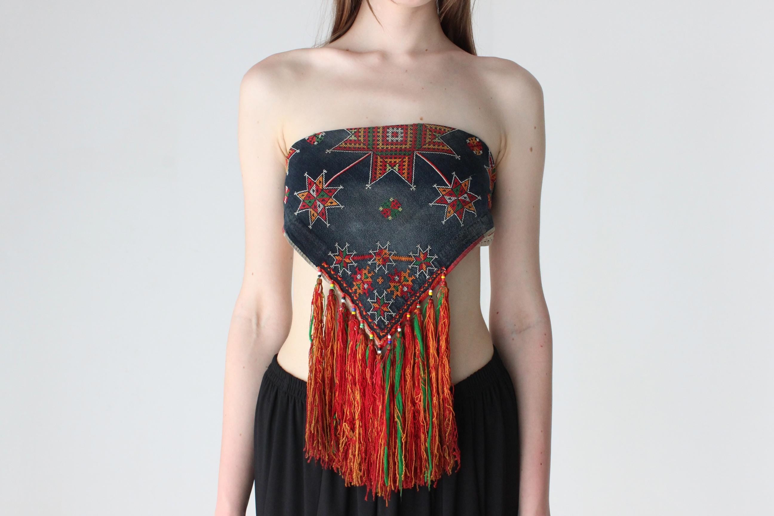 Antique One of a Kind Hand Loomed Vietnamese Embroidered Textile Scarf