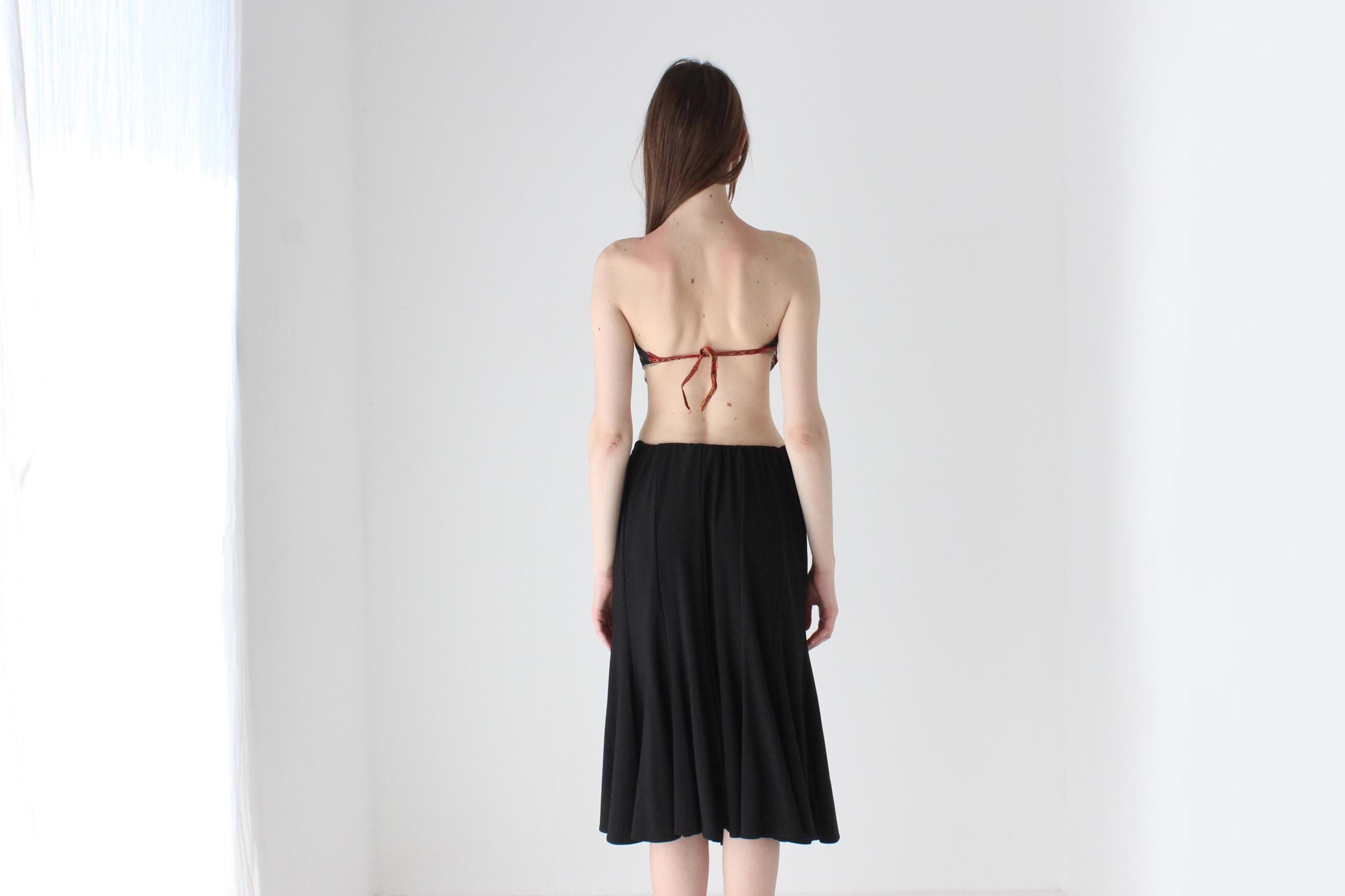 90s Minimal Slinky Midi Skirt