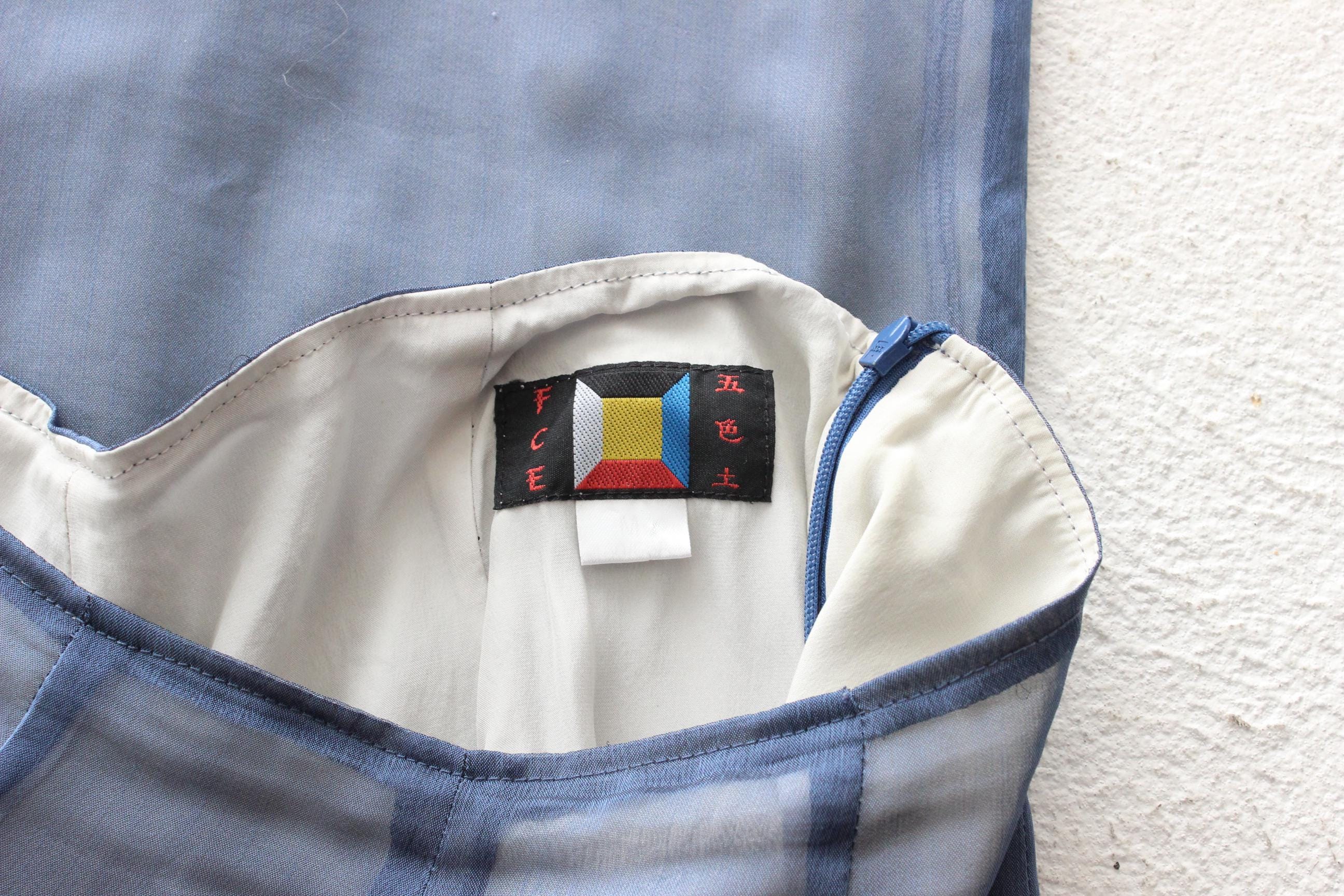 90s Futuristic Sheer Blue 'Illusion' Silk Capri Pants