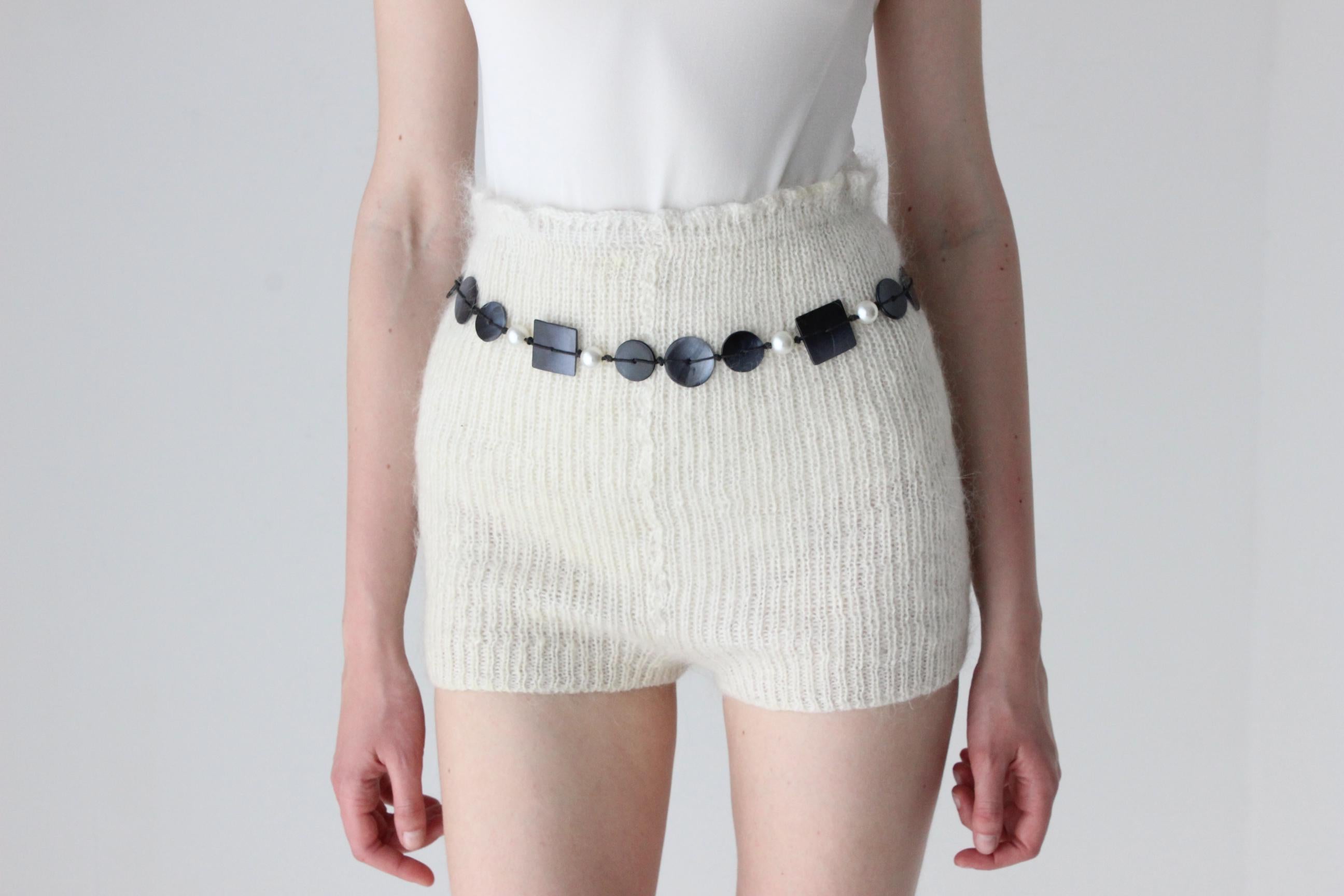 Ivory Hand Knit Mohair Hotpants