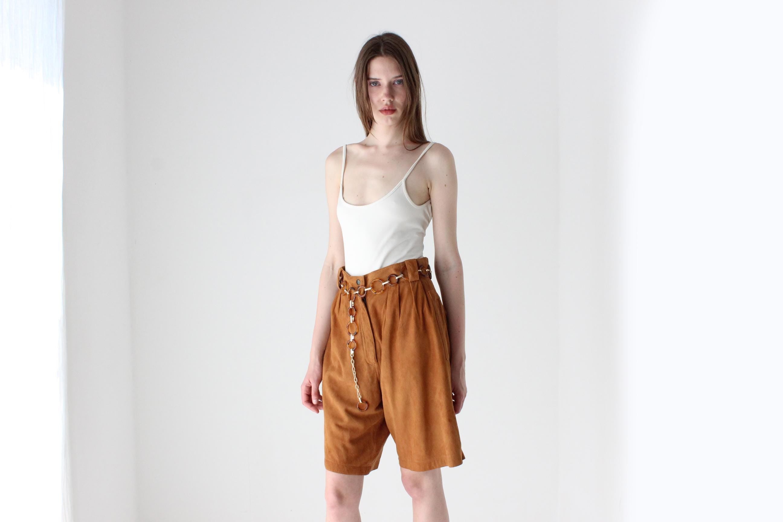 Tortoiseshell & Gold Tone Ring Chain Link Belt