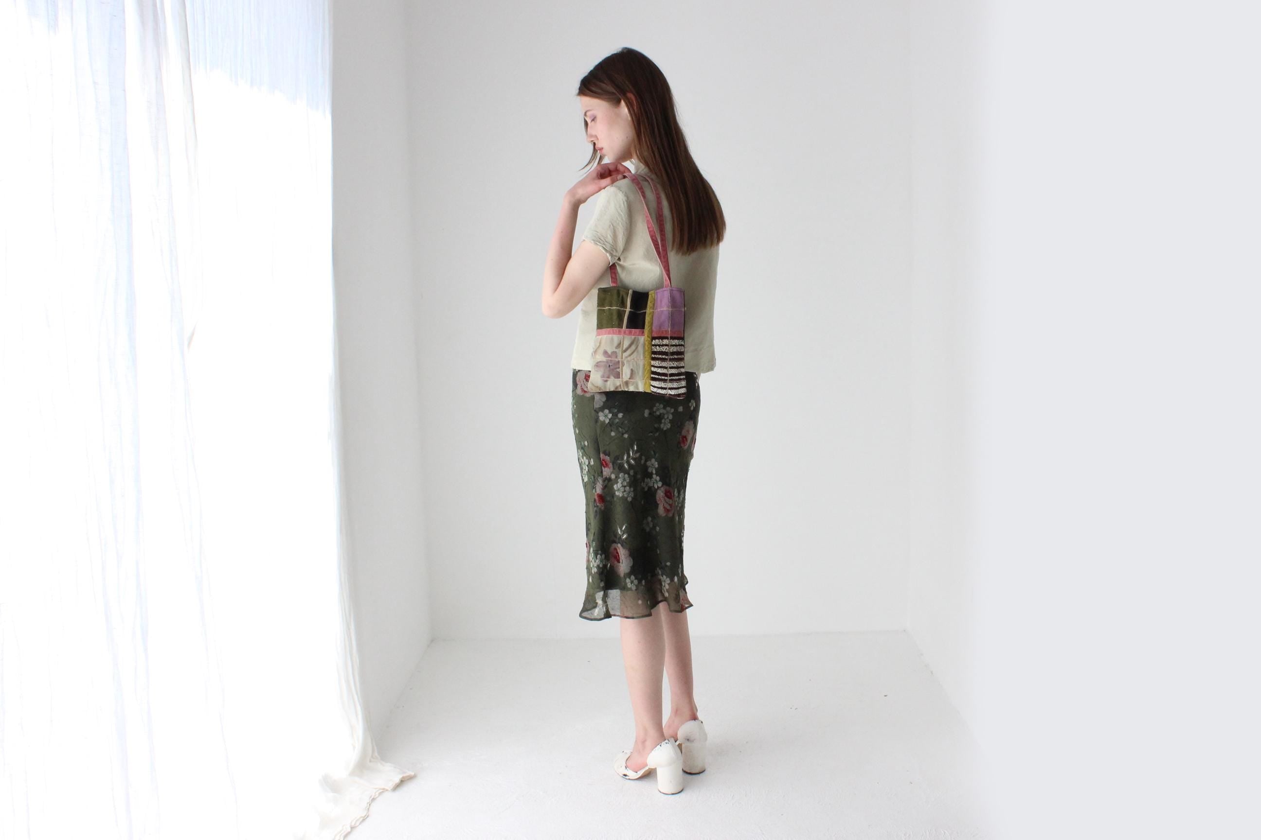 90s Wool & Silk Arty Patchwork Bag