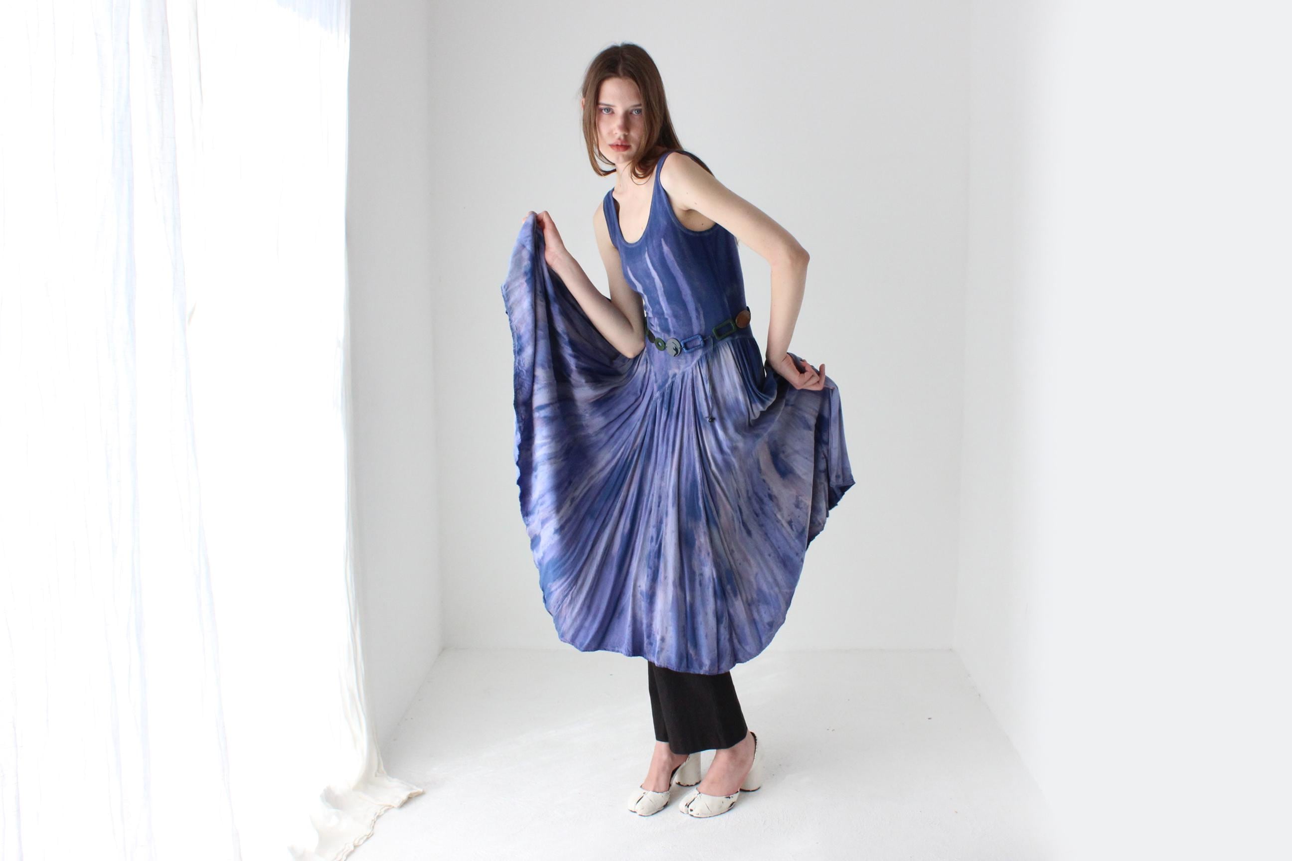 Coolest 90s Tie Dye Stretch Cotton Dress