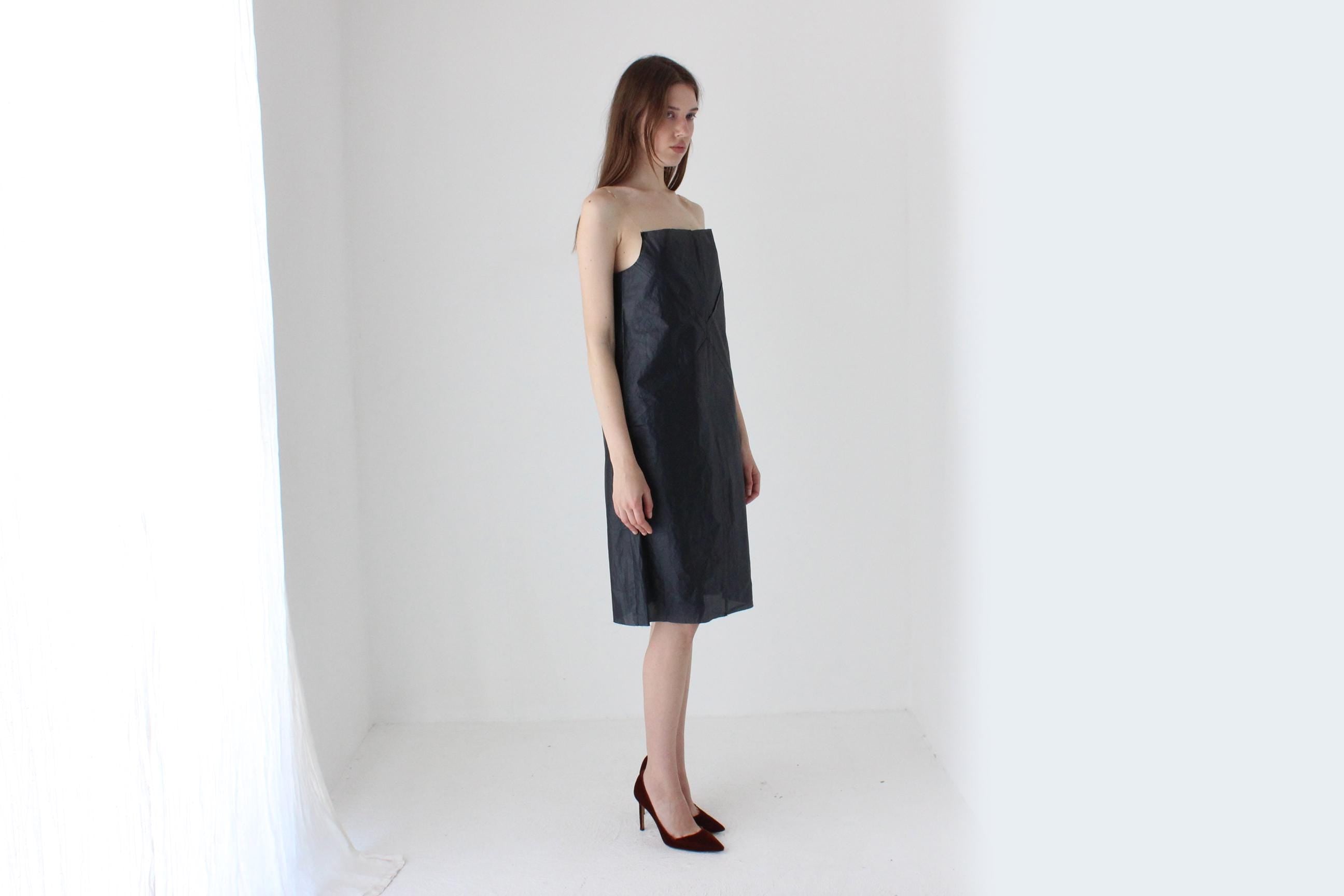 90s Japanese Vintage Plastic 'Floating' Invisible Strap Dress