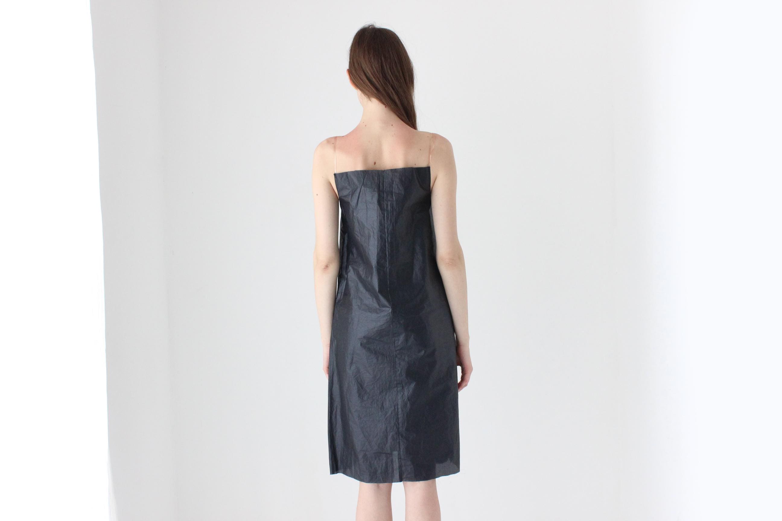 90s Japanese Vintage Plastic 'Floating' Invisible Strap Dress