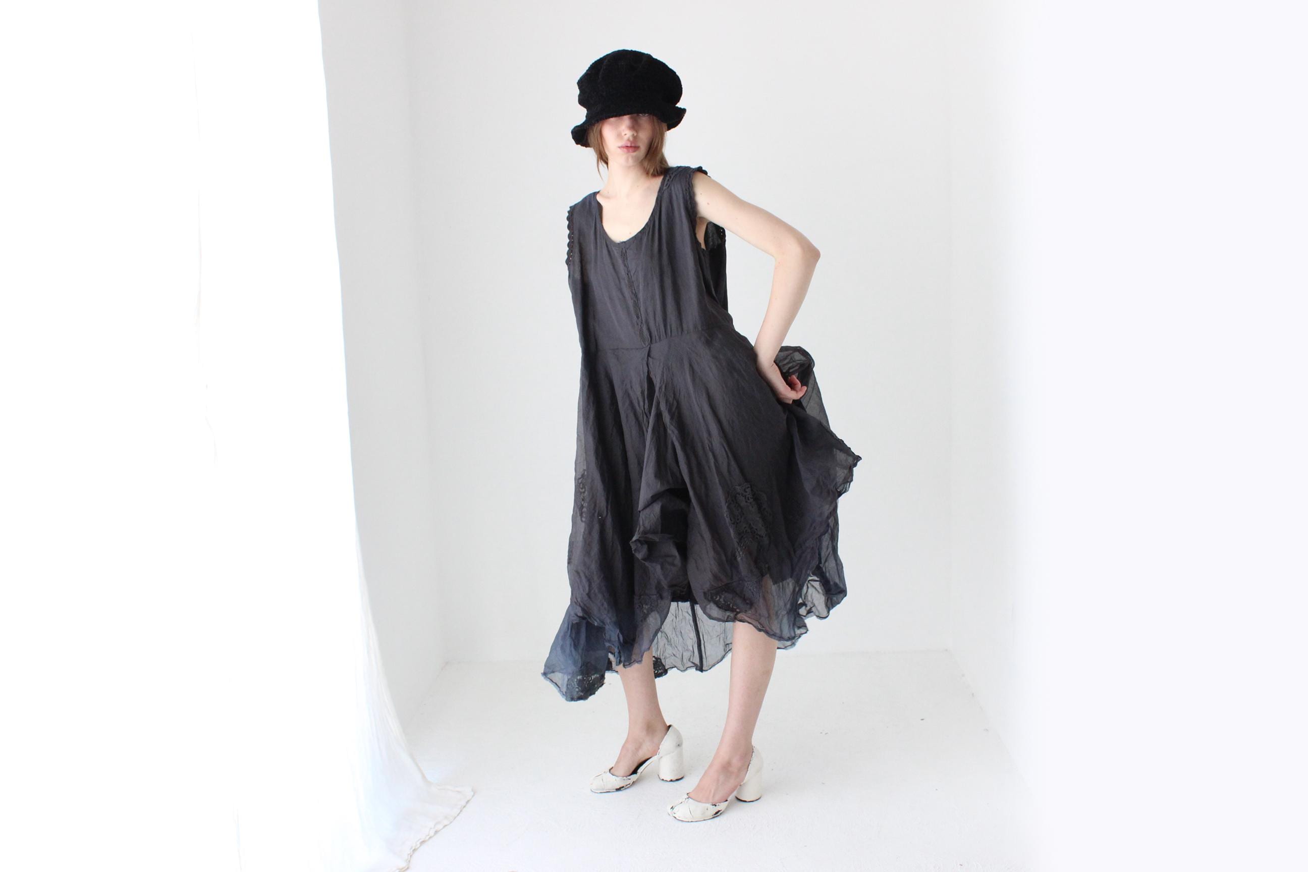 2000s Arty Cotton Gauze & Organdy Voluminous Wired Ruffle Dress by Ewa I Walla