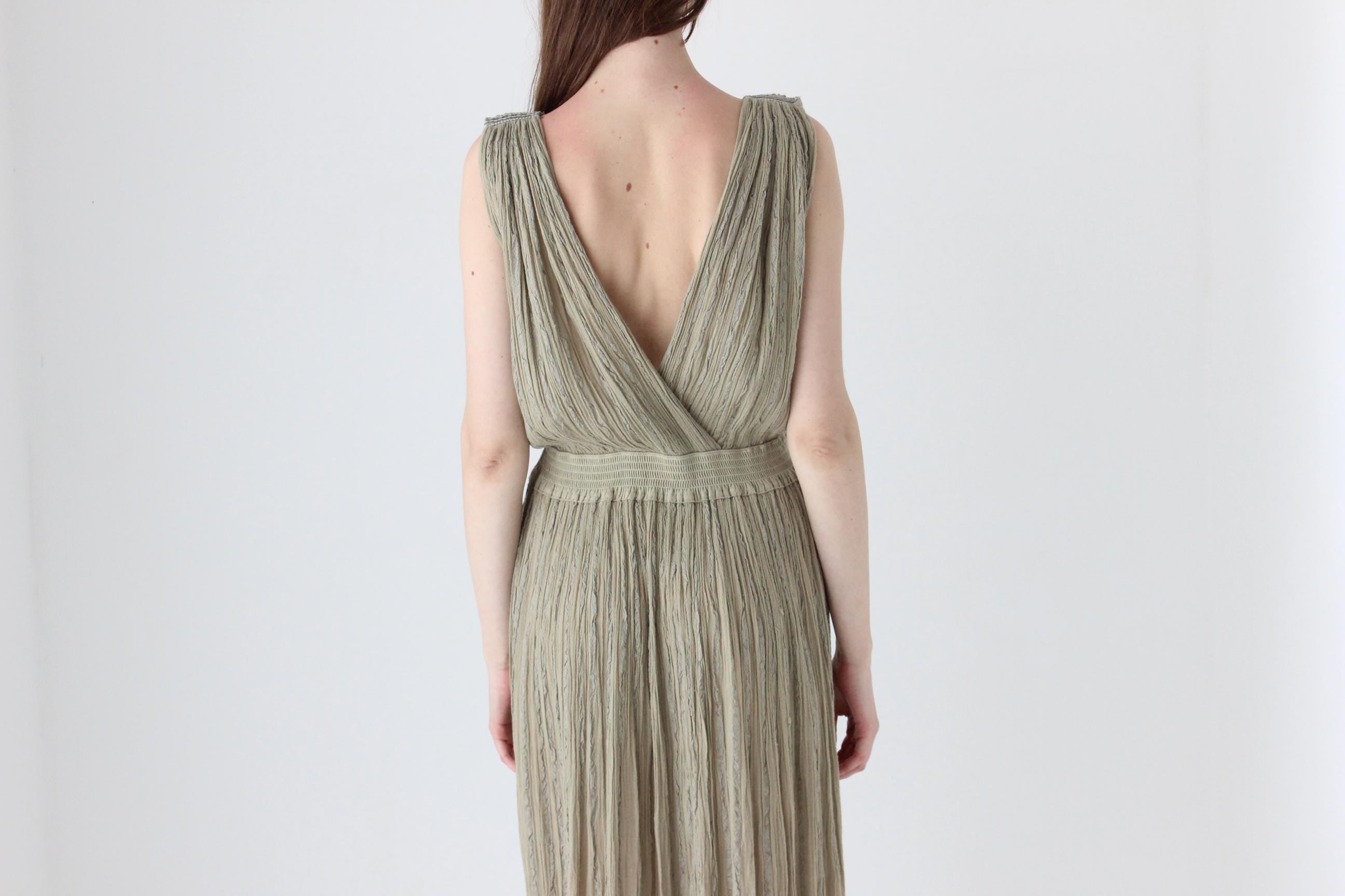 2000s Athenian Greek Made Gauze Dress