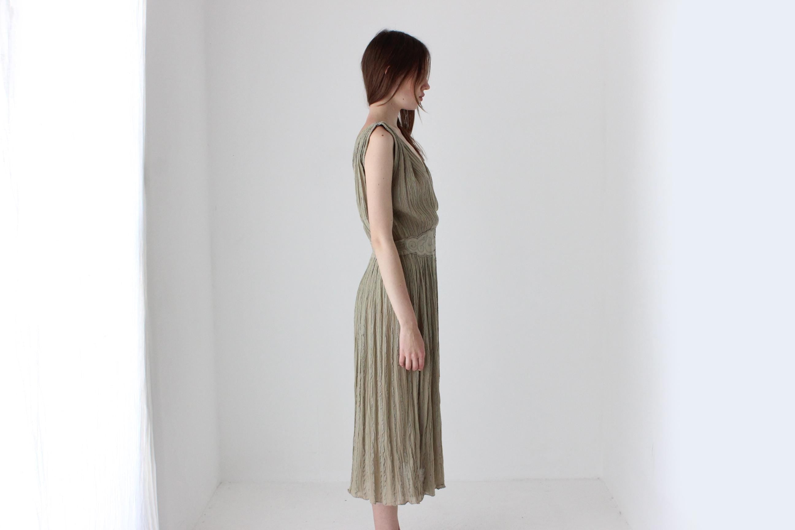 2000s Athenian Greek Made Gauze Dress
