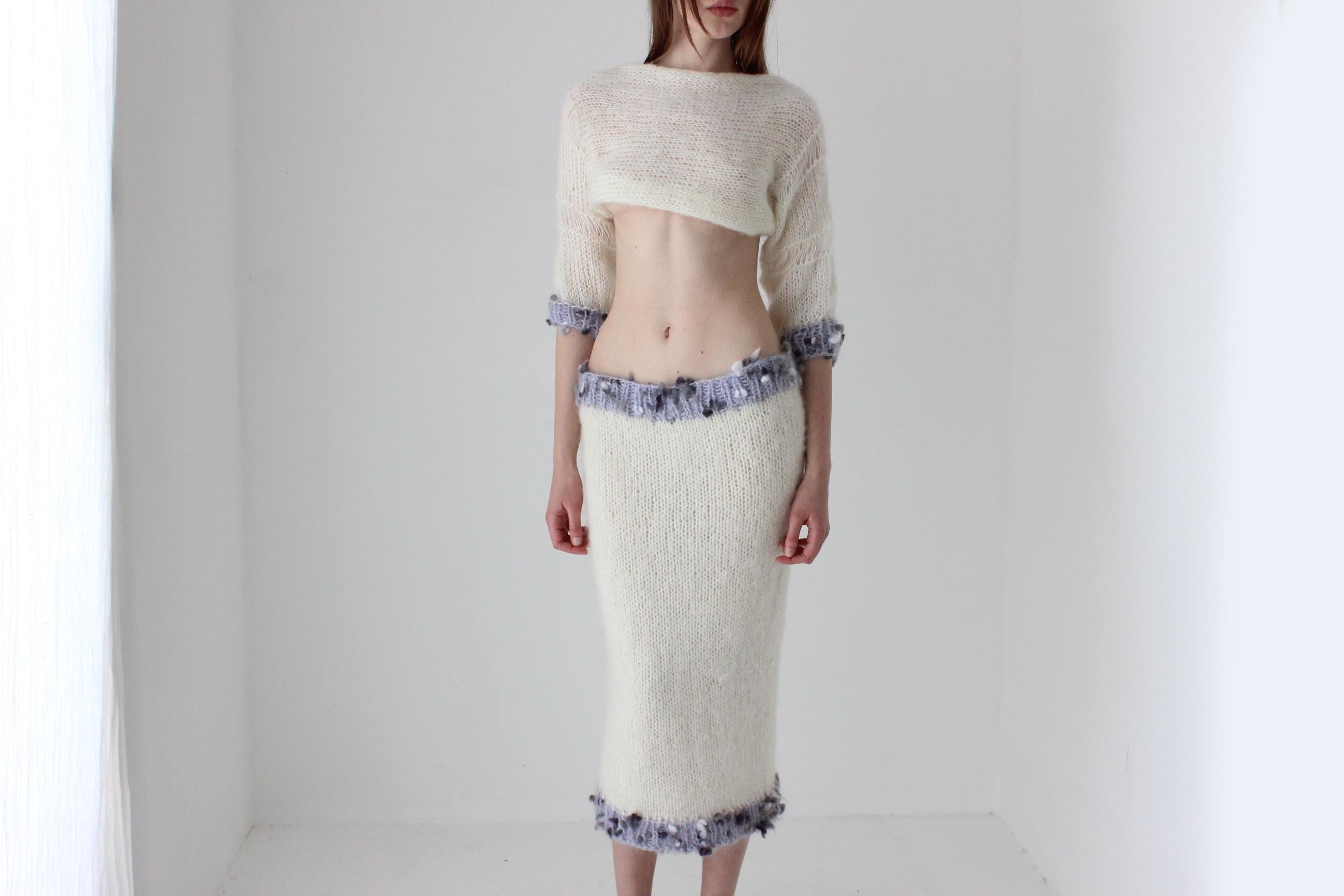 One Off Hand Knit Mohair Multi-Way Dress & Bolero Set