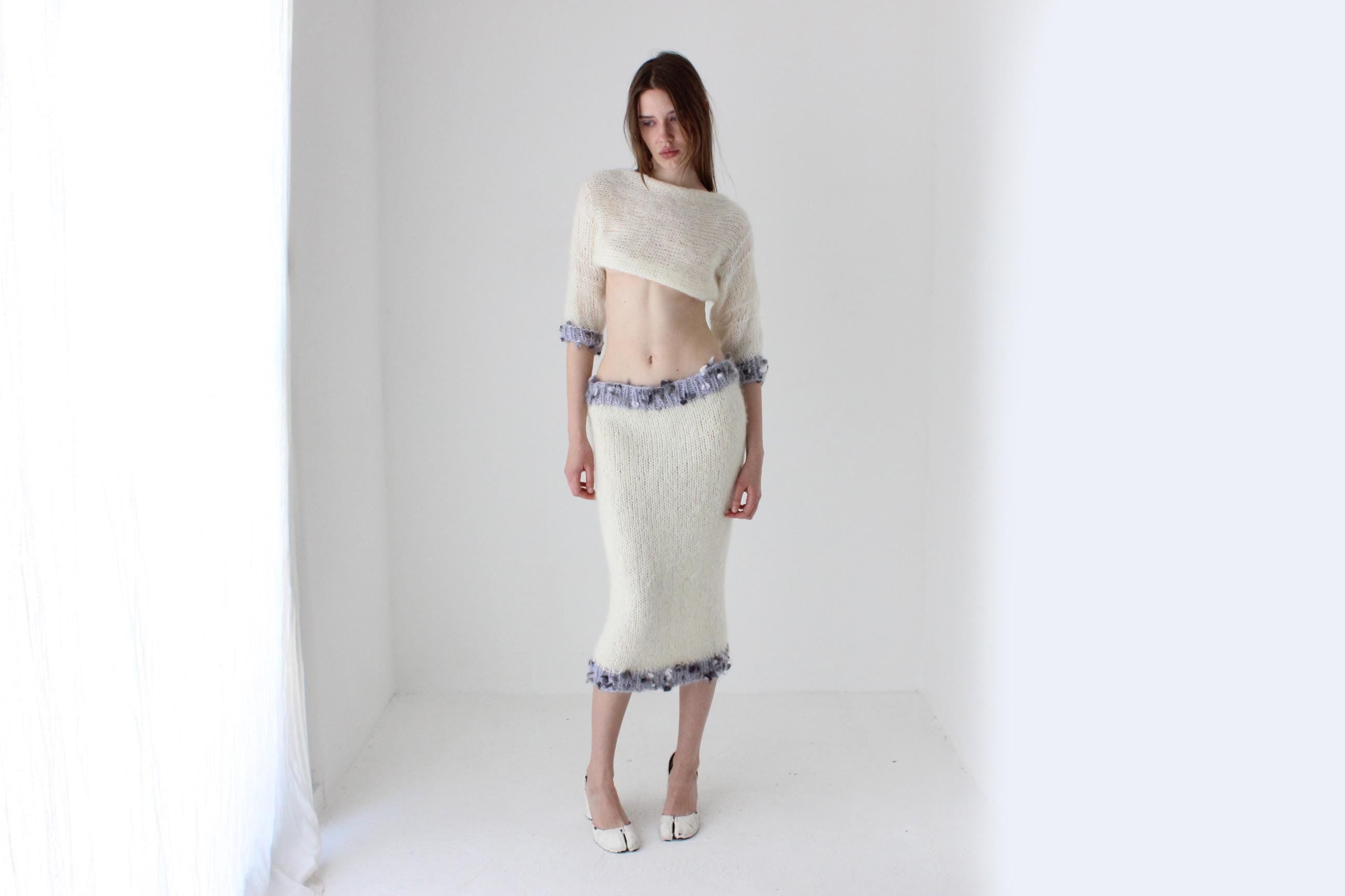One Off Hand Knit Mohair Multi-Way Dress & Bolero Set