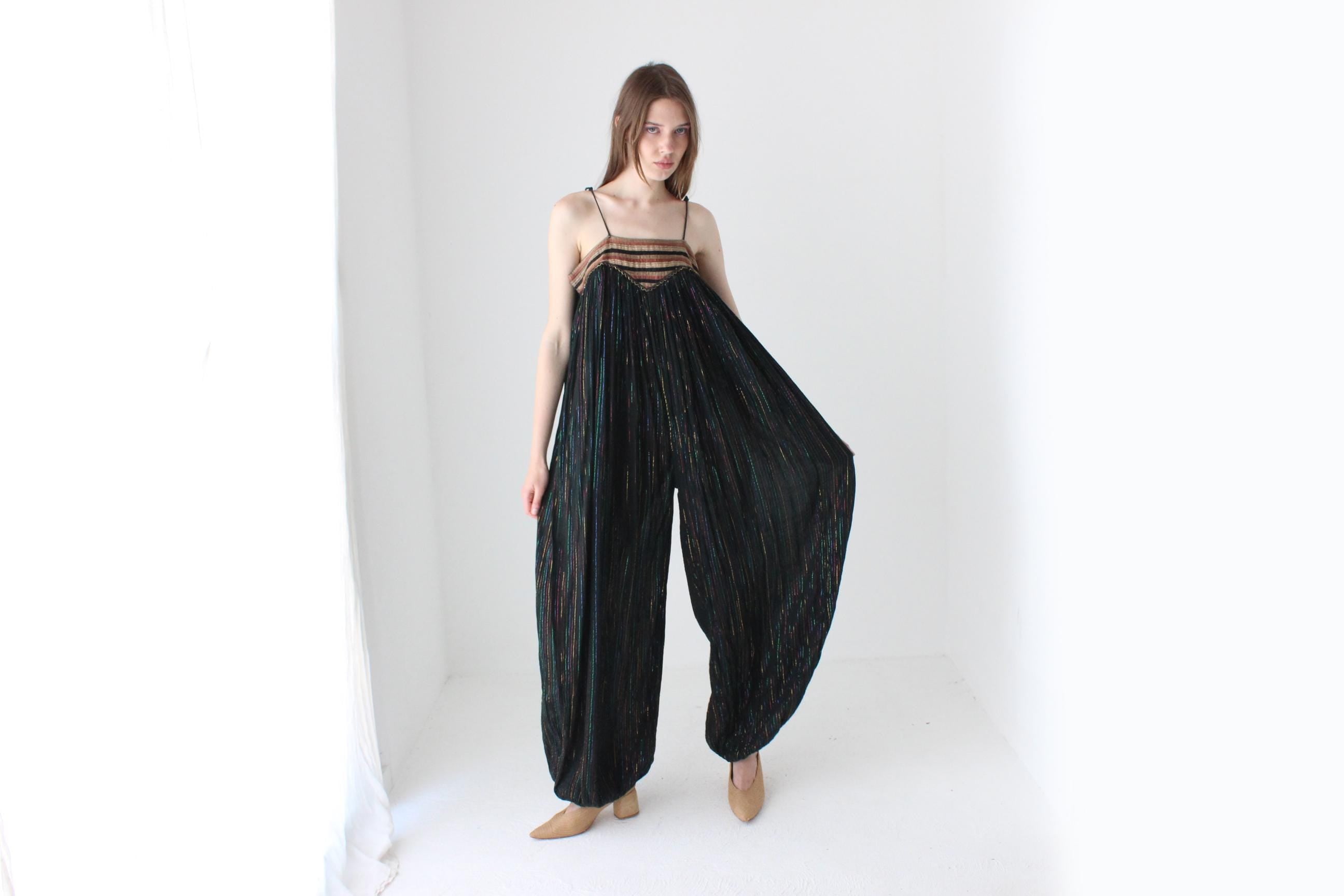 Rare As! 70s Disco Gauze Balloon Leg Jumpsuit