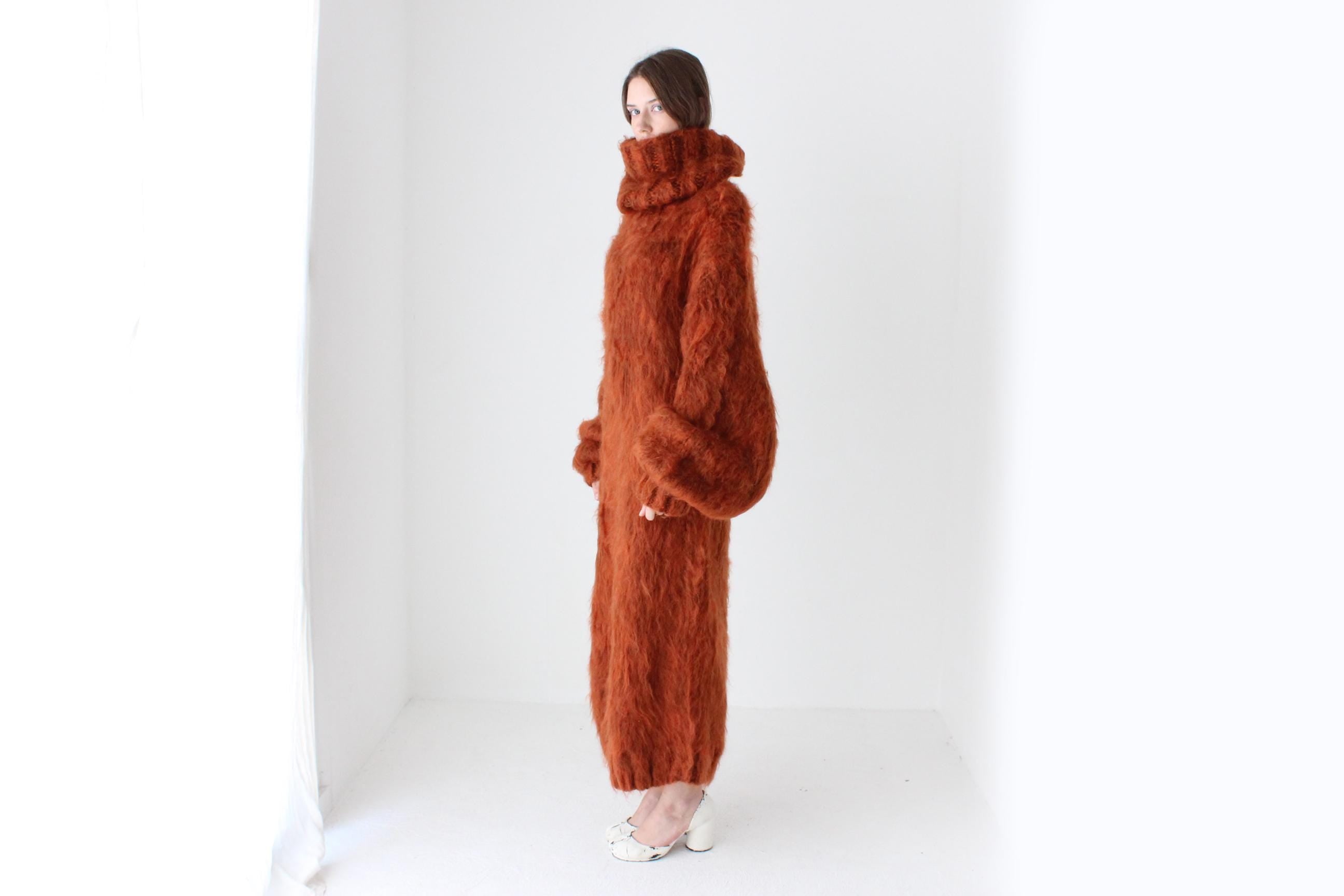 Outrageous Hand Knit Mohair Maxi Sweater Dress