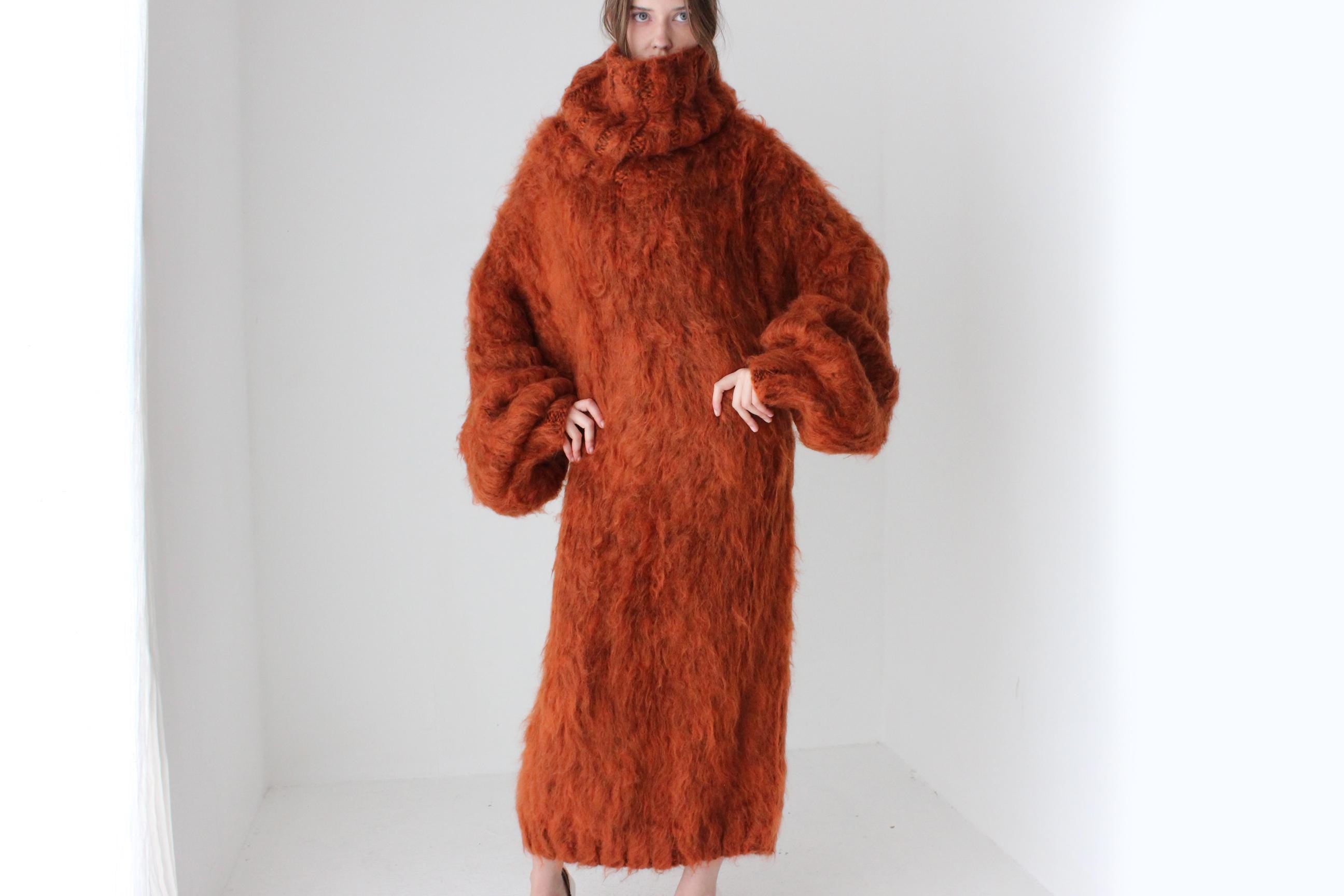 Outrageous Hand Knit Mohair Maxi Sweater Dress