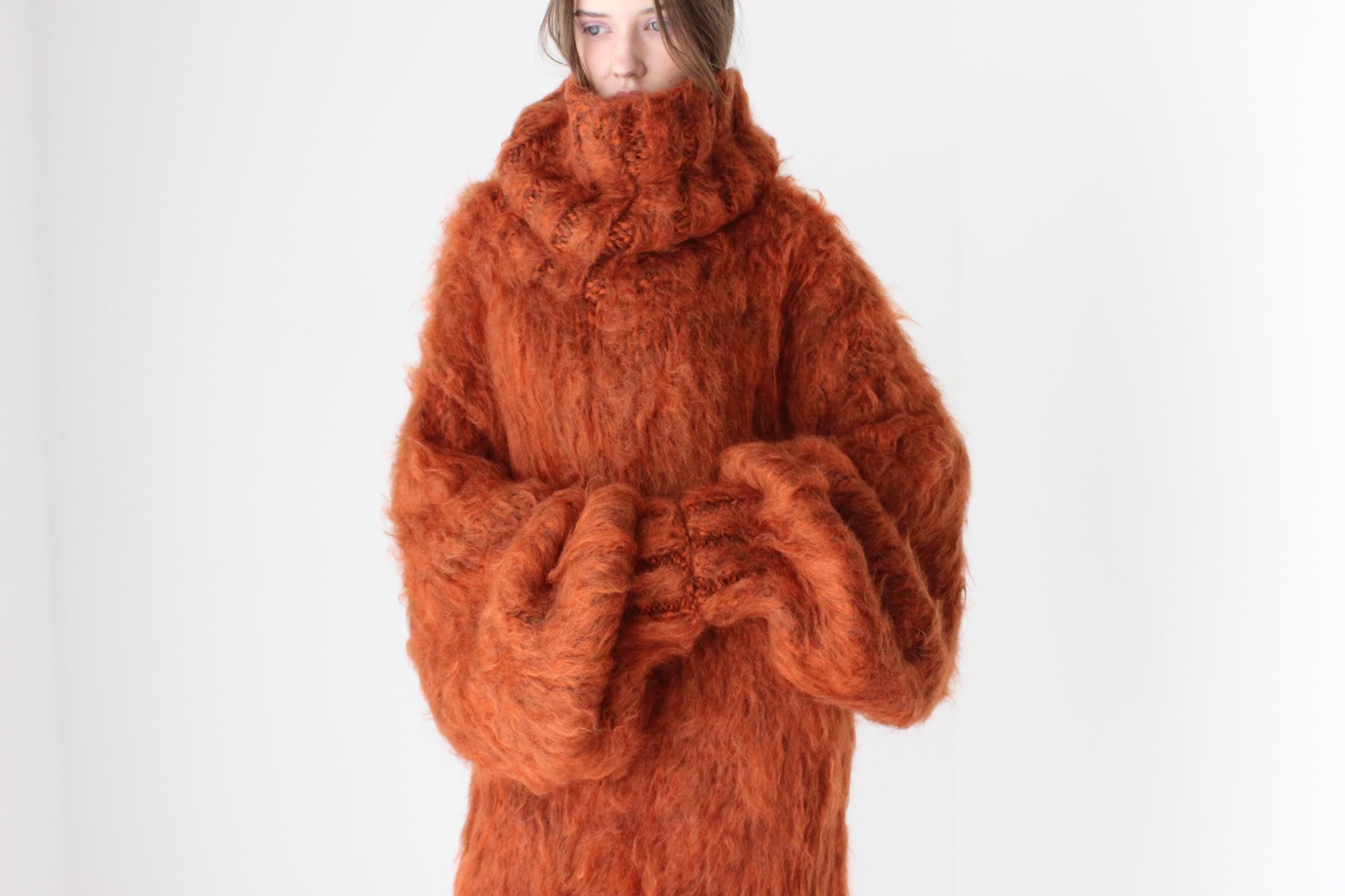 Outrageous Hand Knit Mohair Maxi Sweater Dress