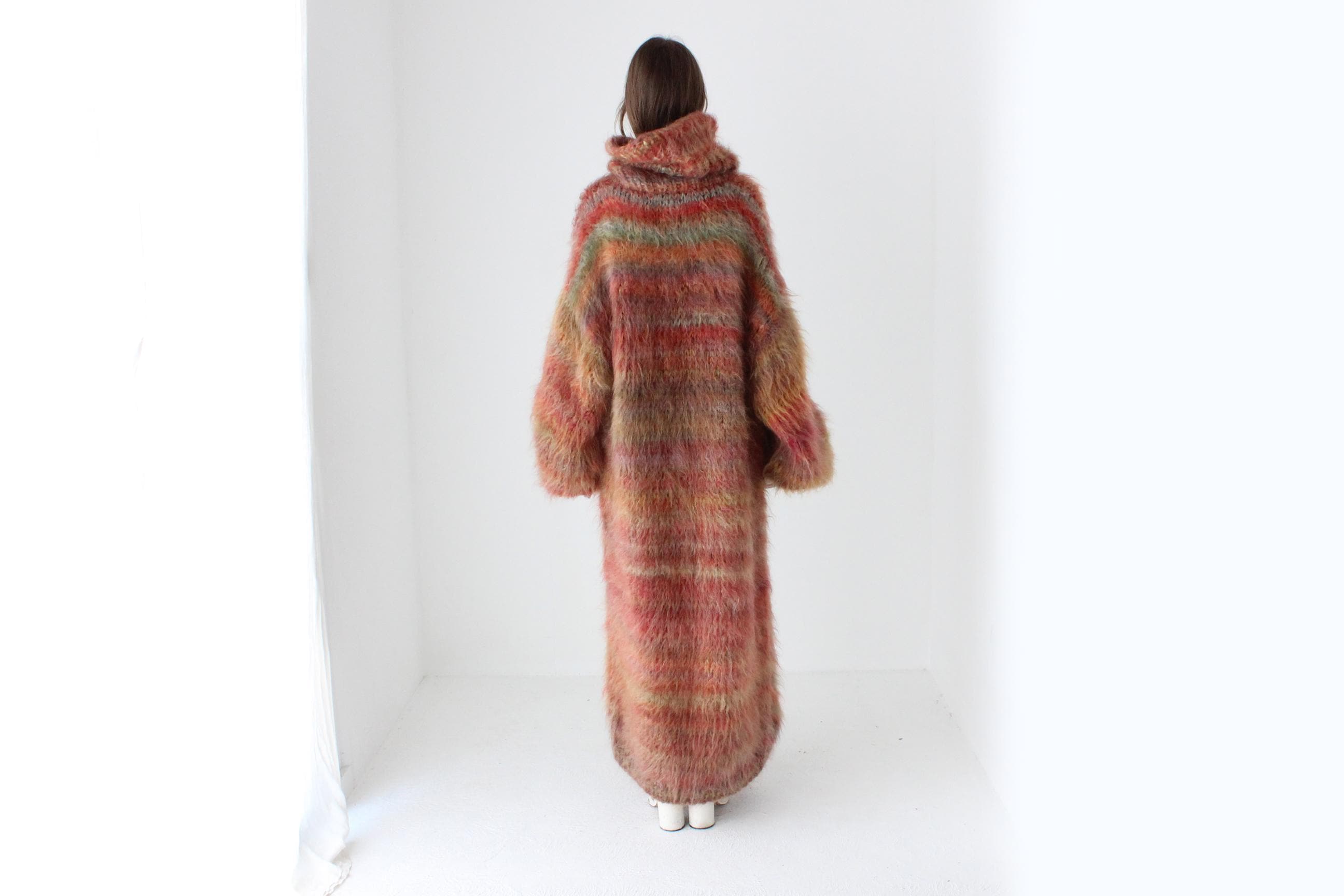 High Fashion Hand Knit Mohair Oversized Sweater Dress