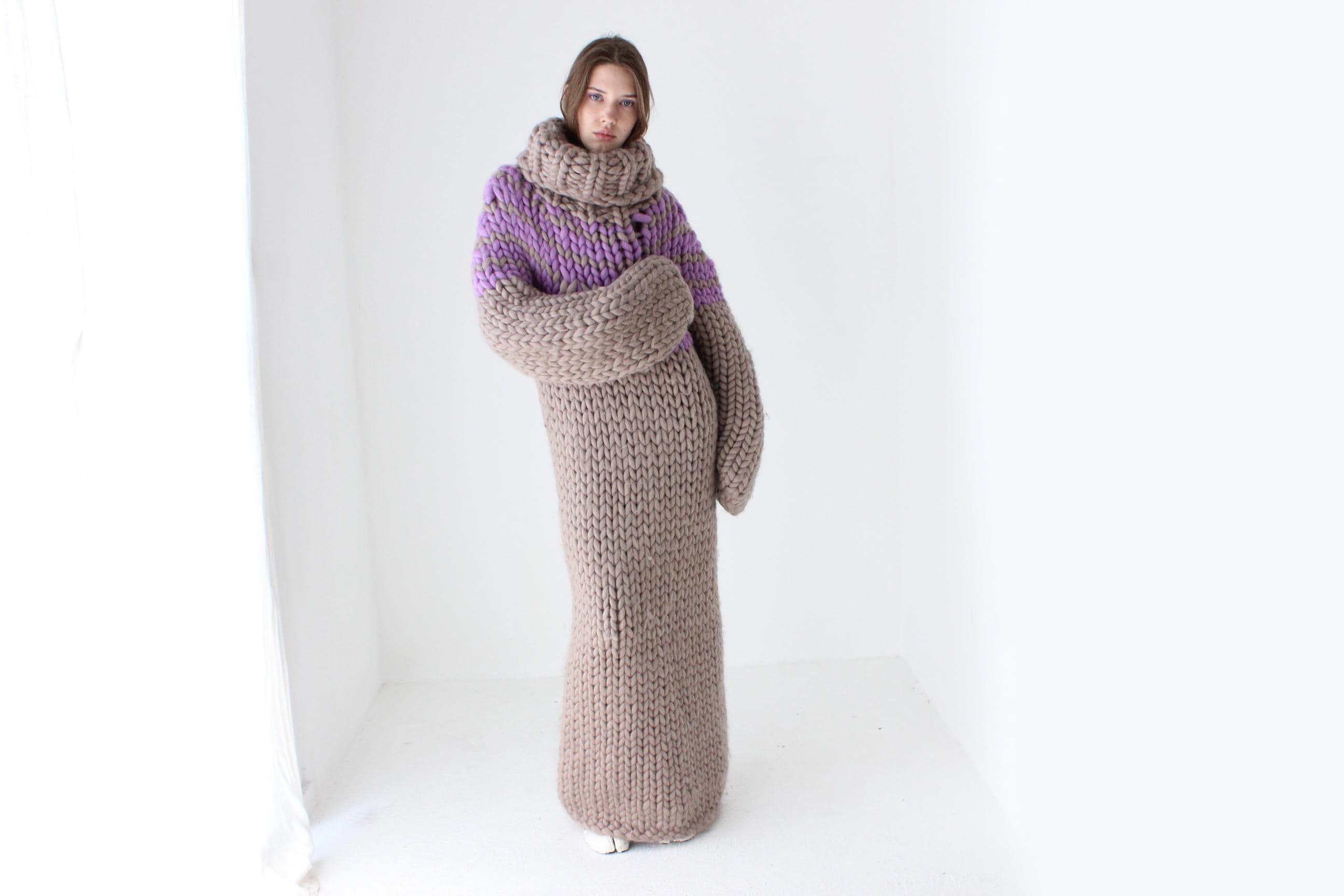 Completely Out There Editorial-Ready Chunky Knit Sweater Dress