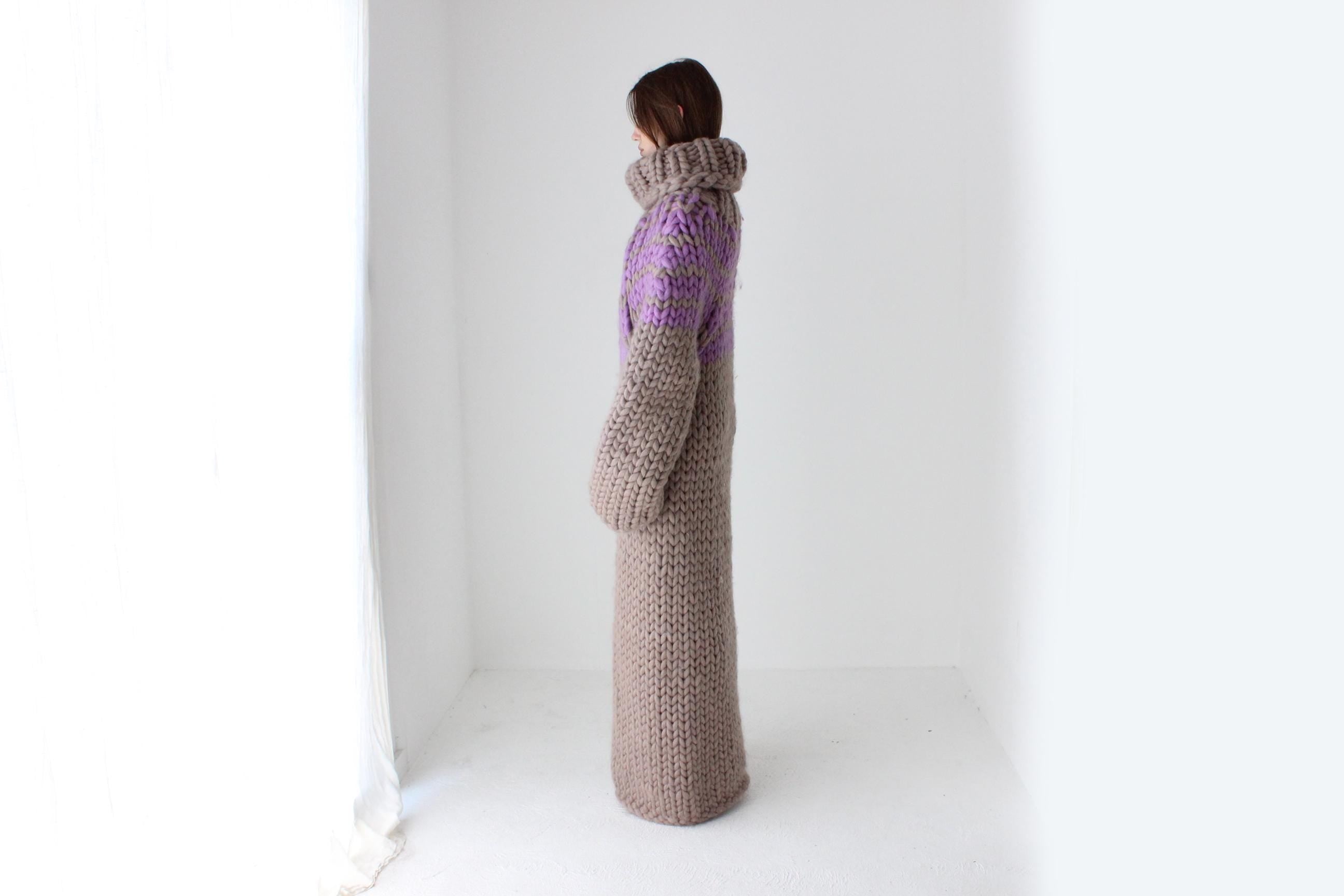 Completely Out There Editorial-Ready Chunky Knit Sweater Dress