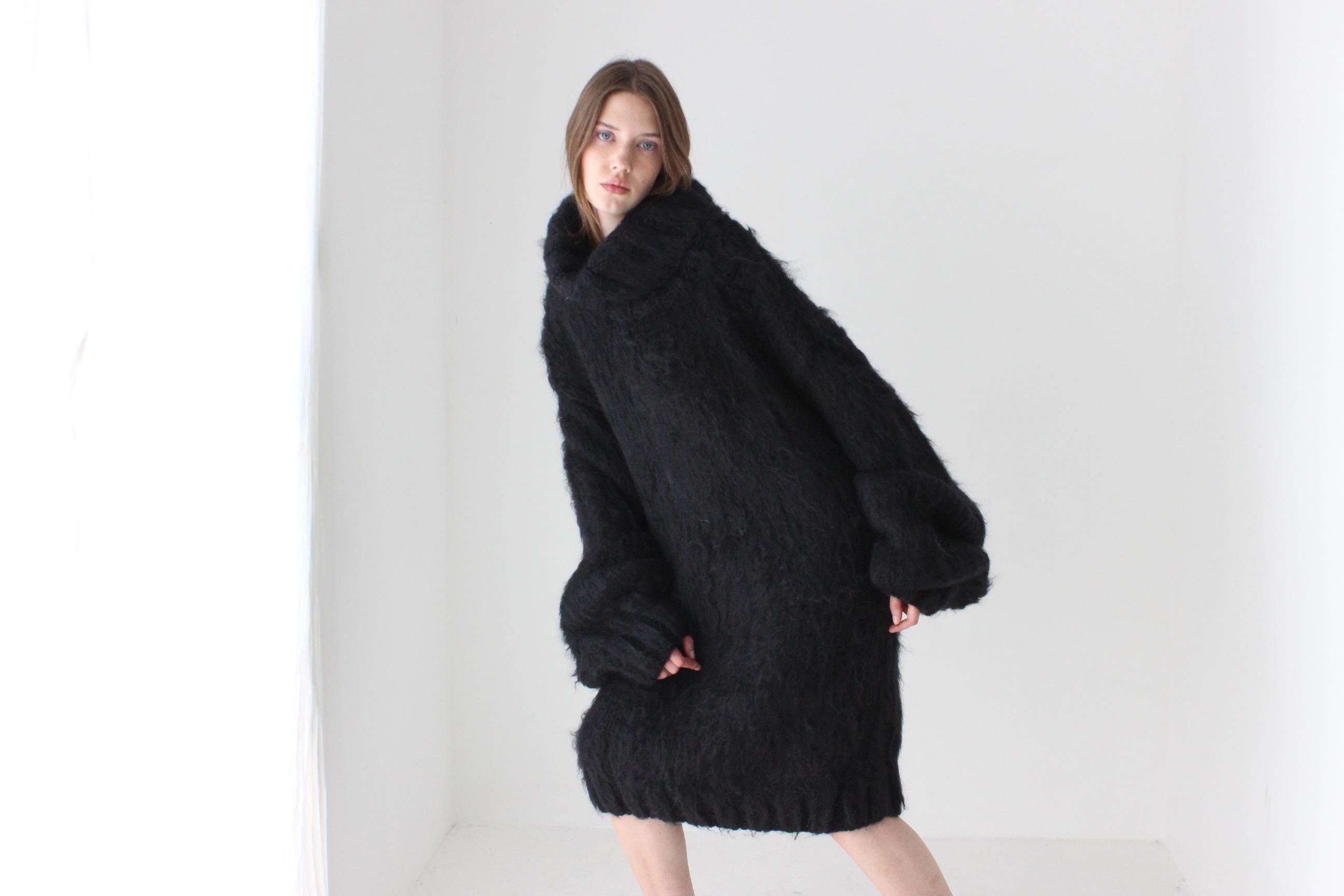 Fine Hand Knit Mohair Oversized Sweater Dress