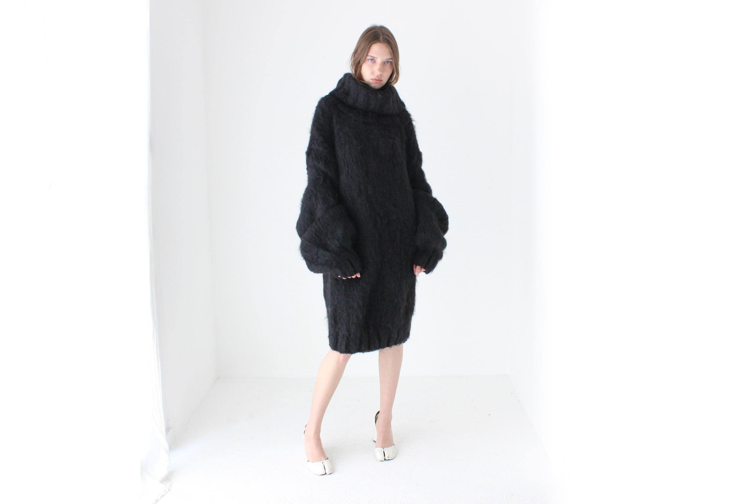 Fine Hand Knit Mohair Oversized Sweater Dress