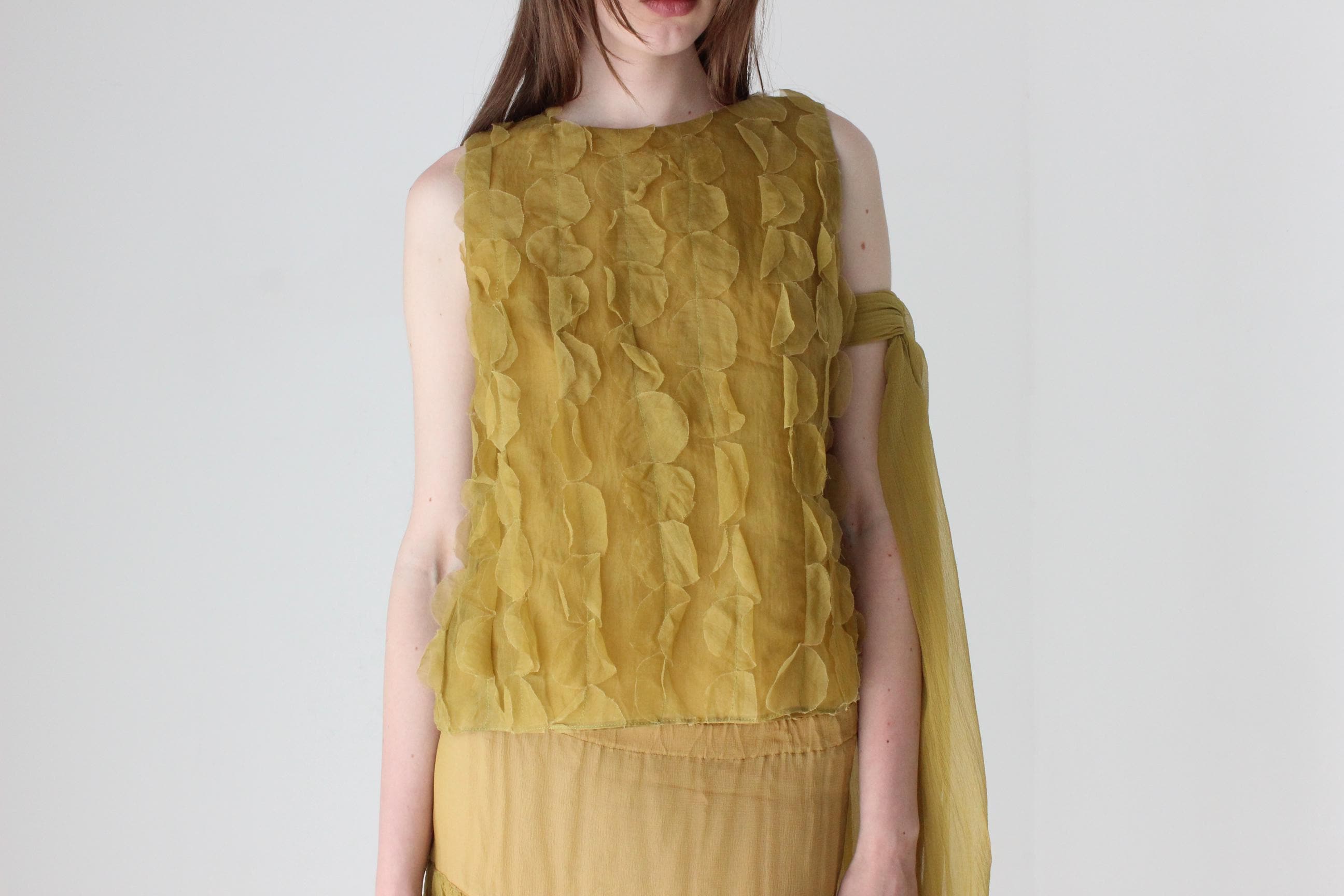 Y2K Textural Silk Organza Top