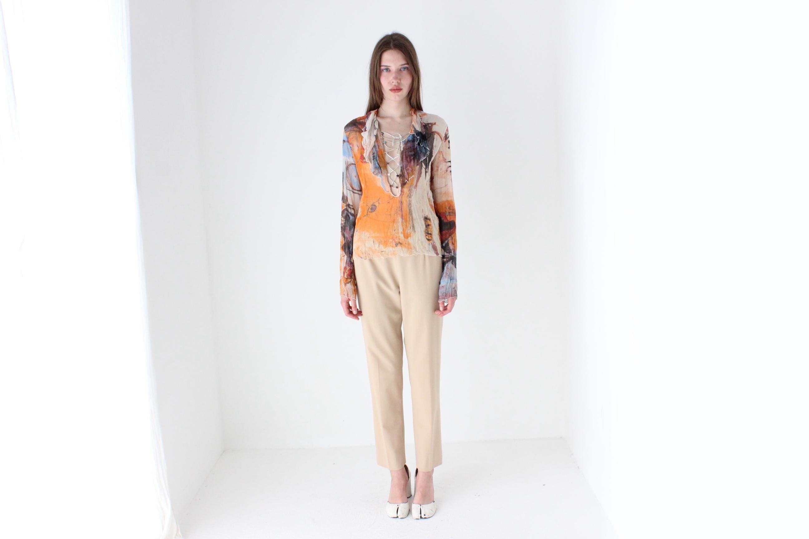 Y2K Just Cavalli Surrealist Top
