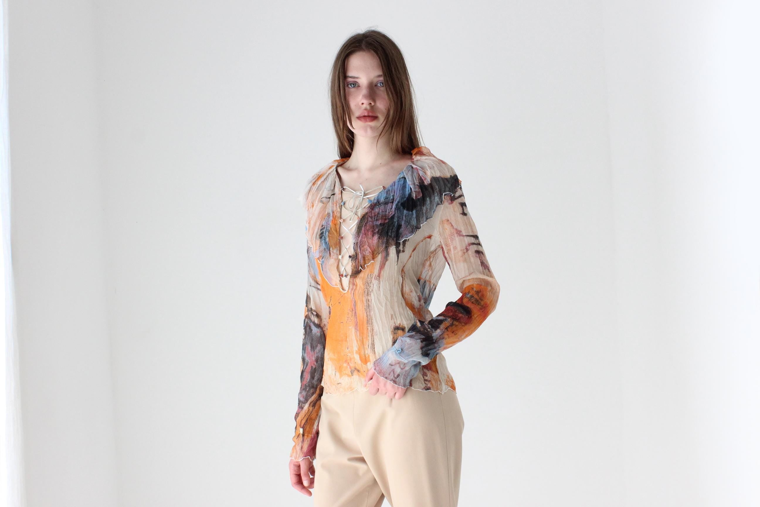 Y2K Just Cavalli Surrealist Top