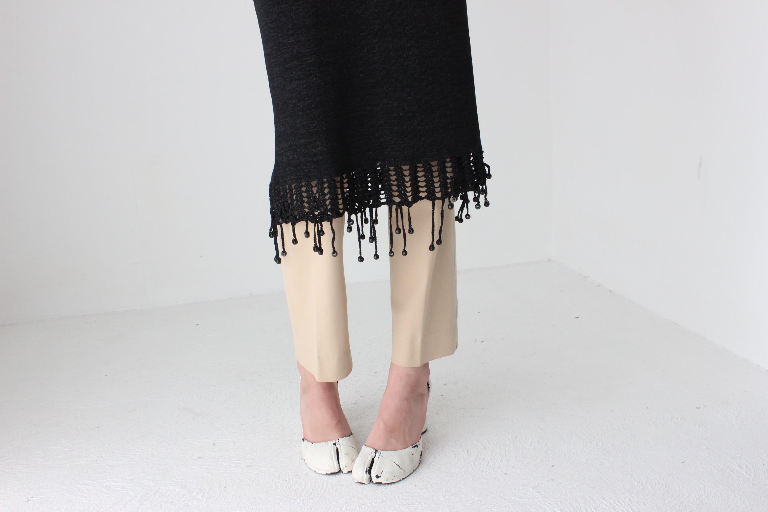 Chic 90s Neutral Beige Straight Cut Trousers