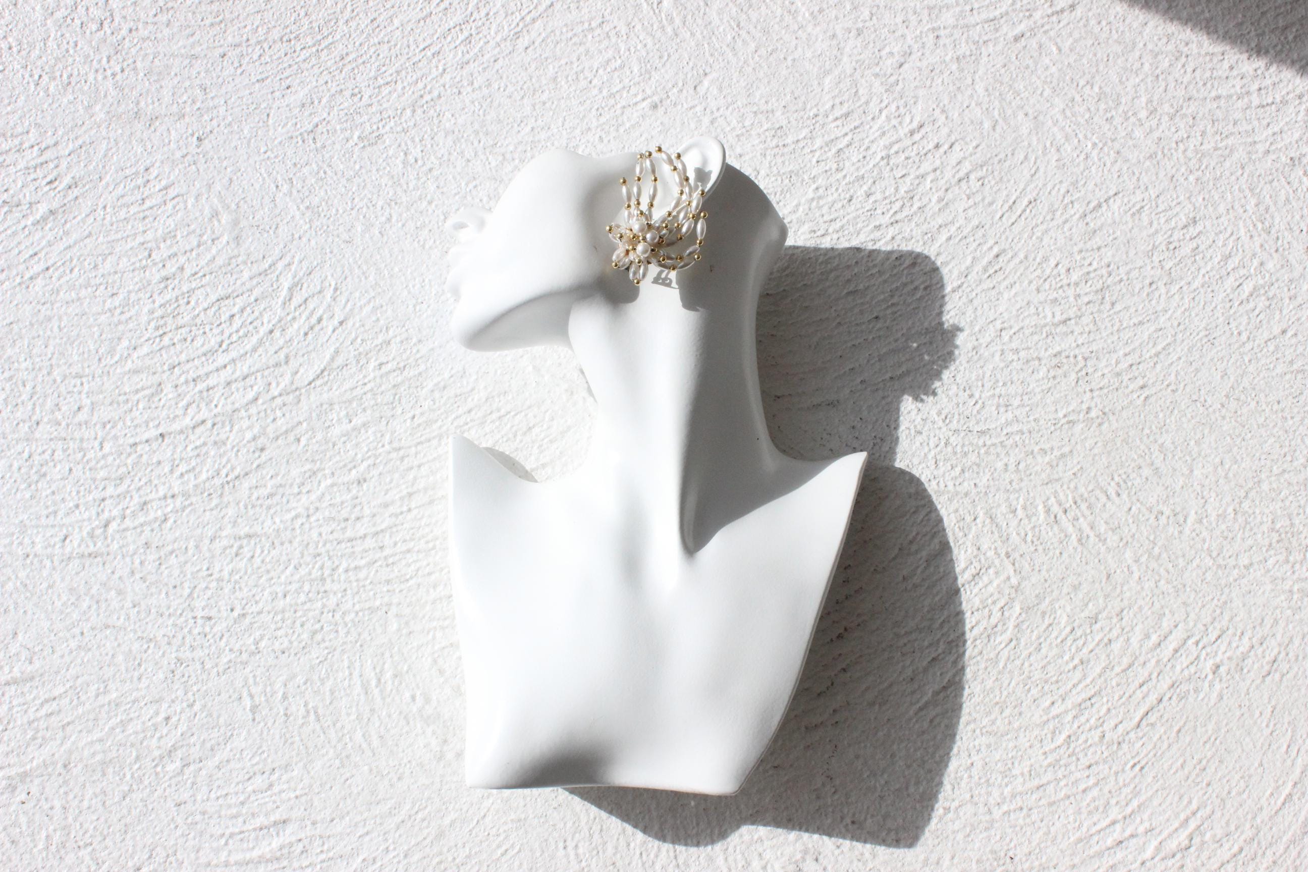 80s Sculptural Pearl Cluster Clip Ons