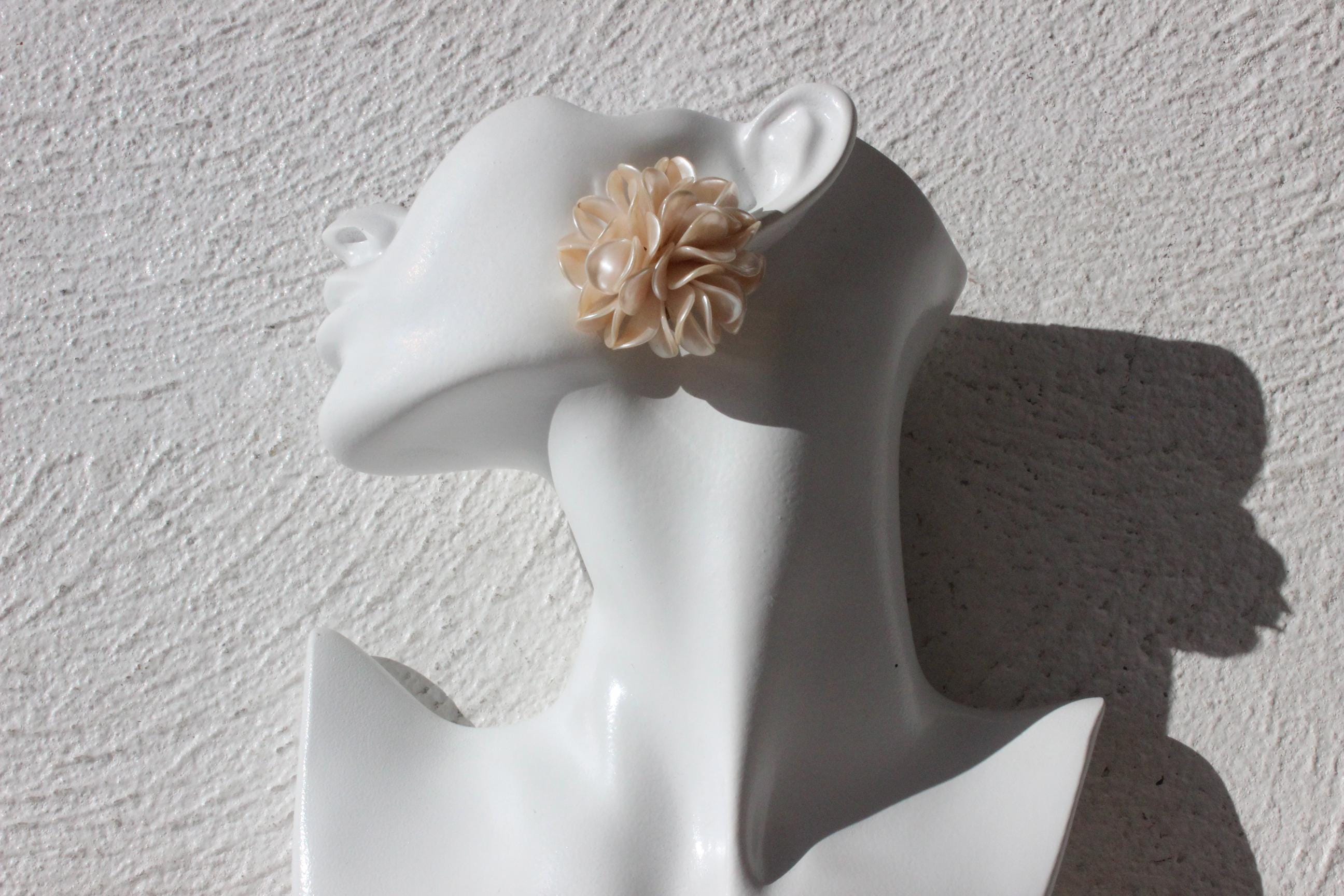60s Iridescent Pink Shell Cluster Clip Ons