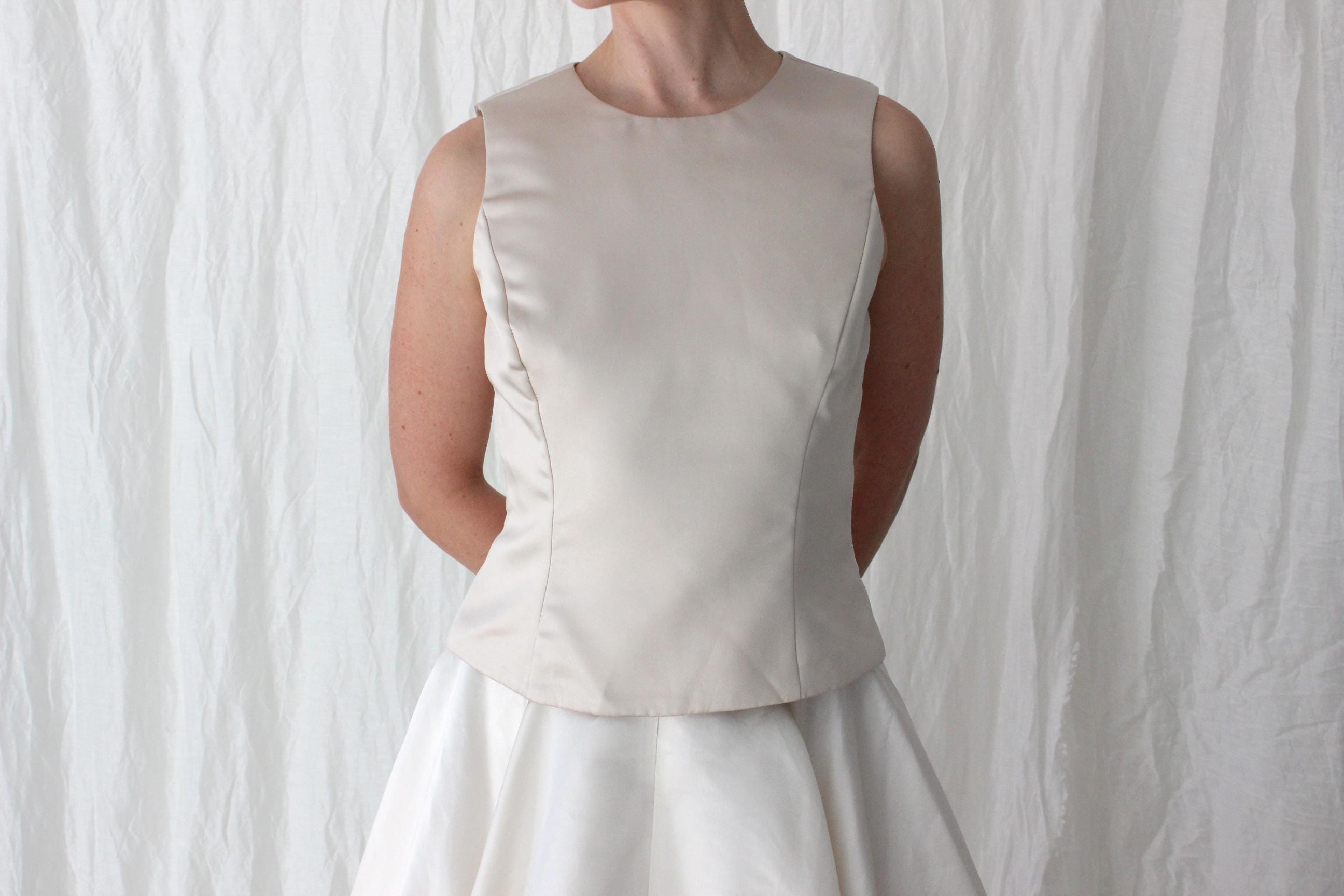 90s Vera Wang Oyster Satin Top