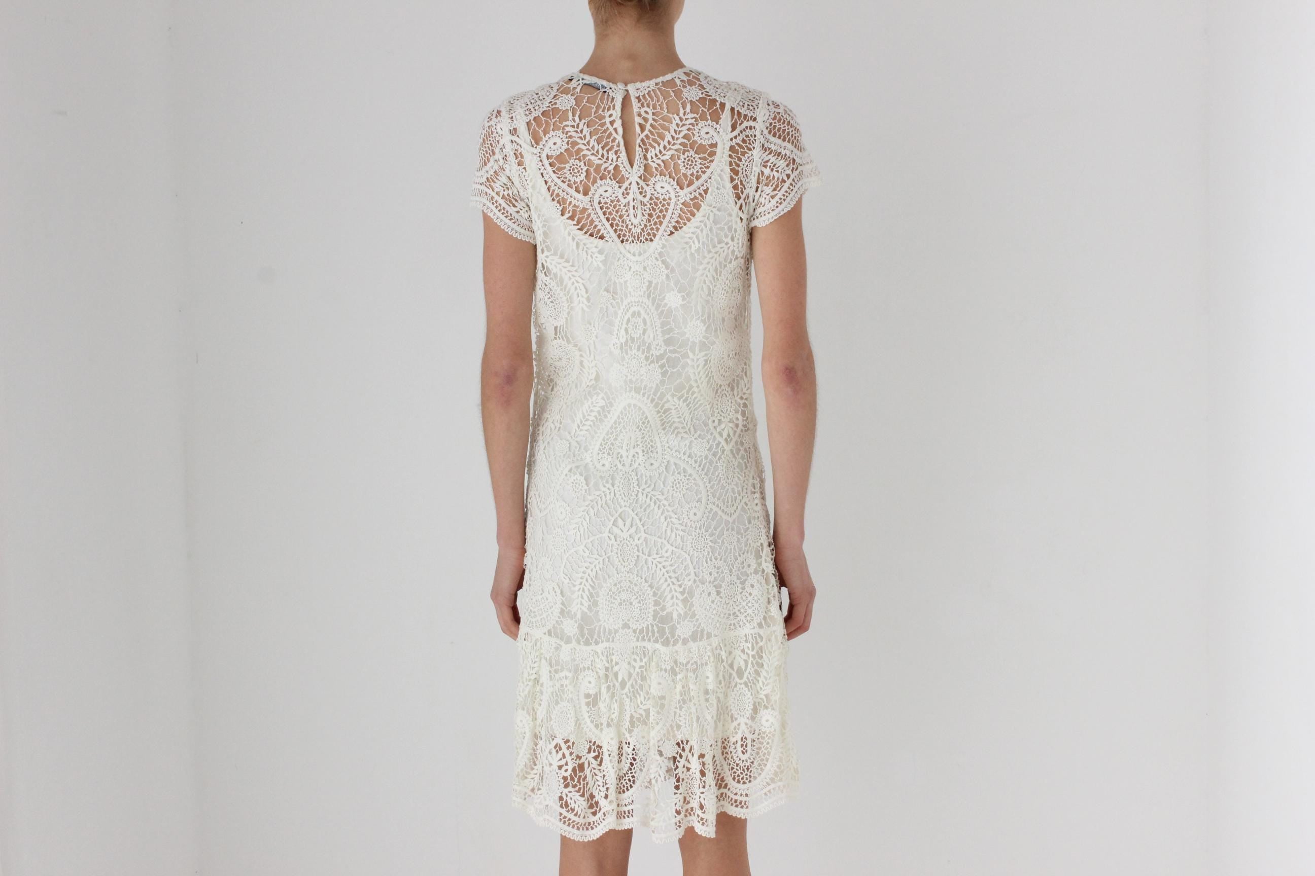 Y2K Ralph Lauren Cotton Crochet Dress