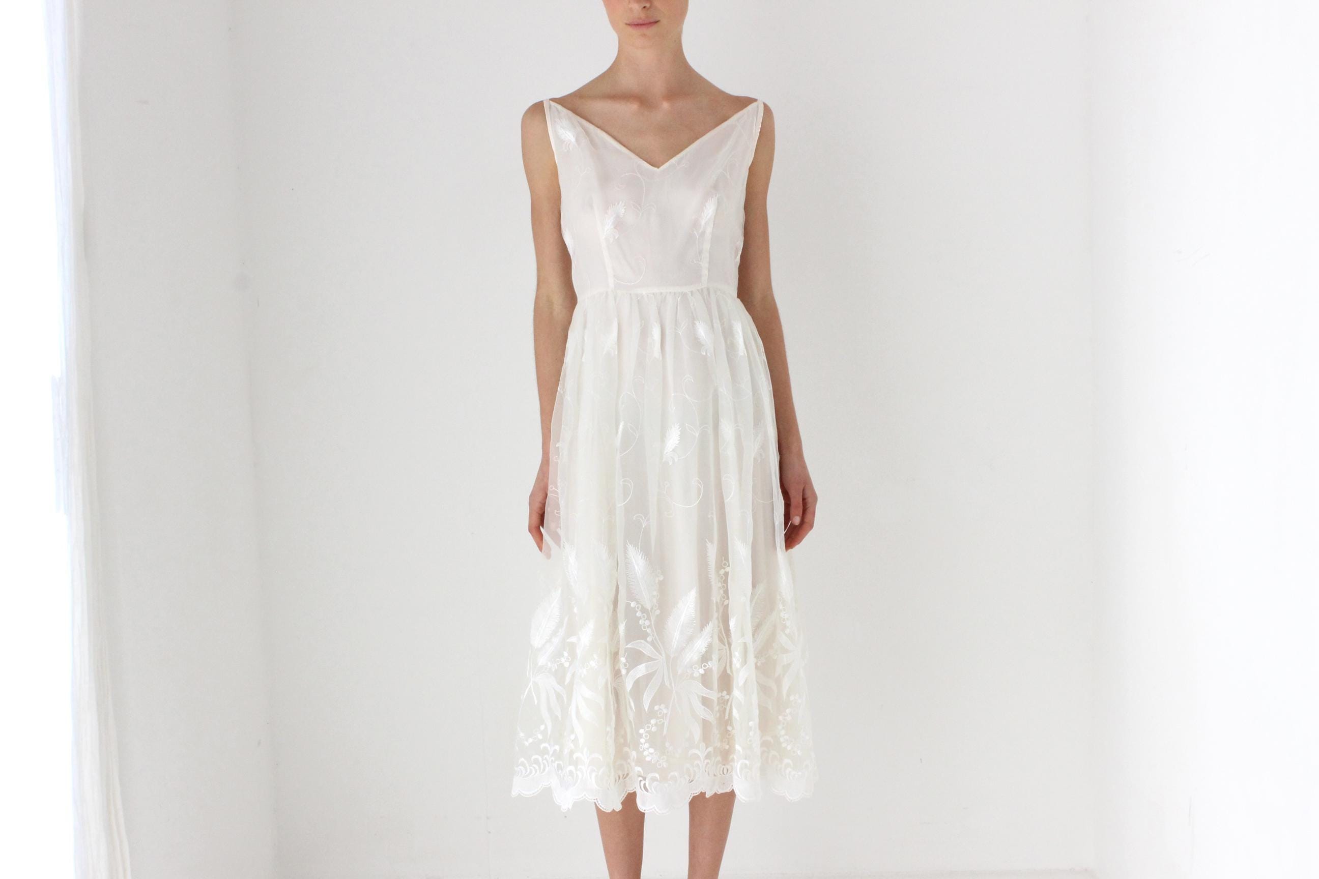 Handmade 50s Style Lace & Tulle Cocktail Dress