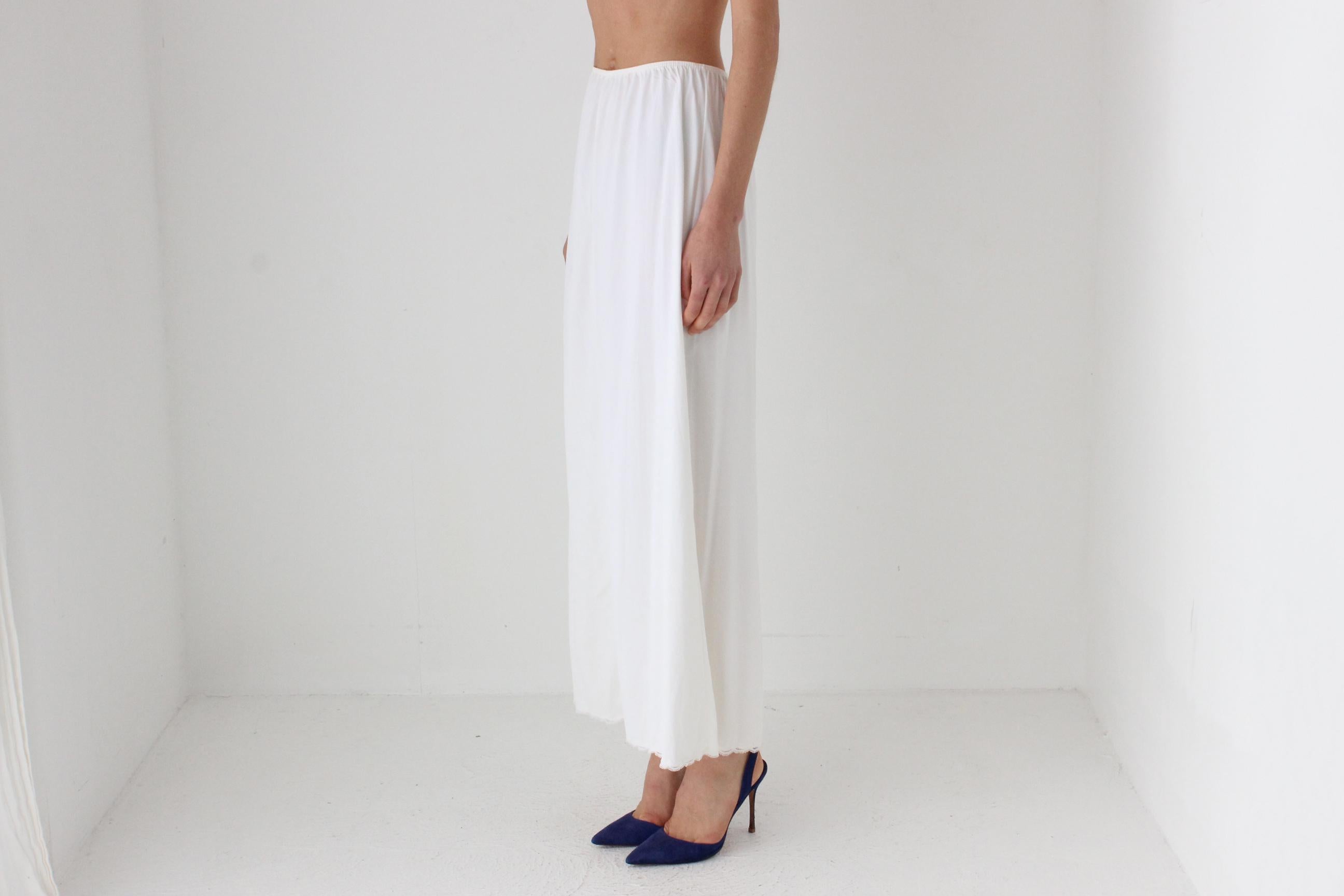 80s Easy Nylon Negligee Slip Skirt