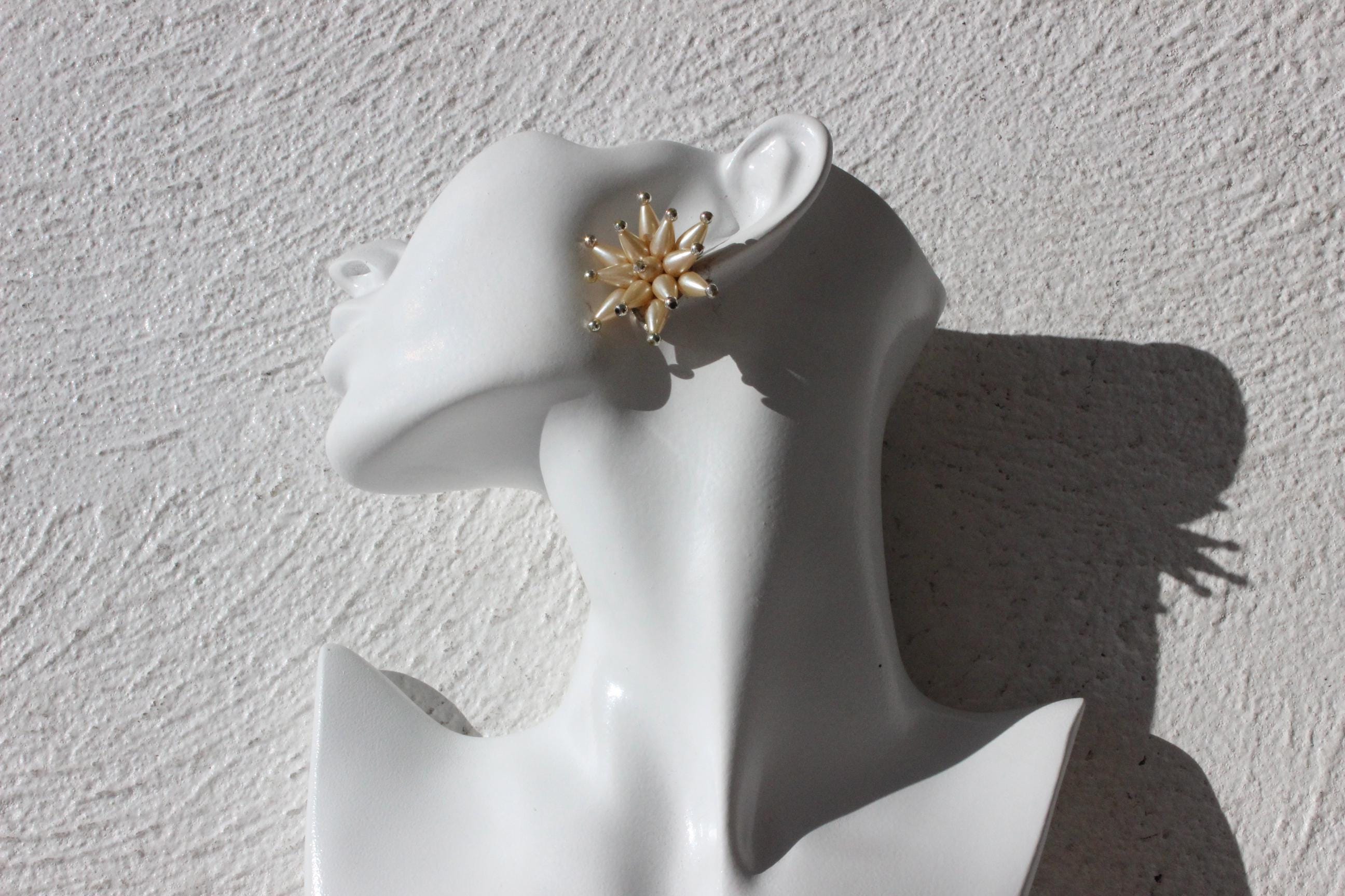 60s Pearl 'Flower' Clip Ons