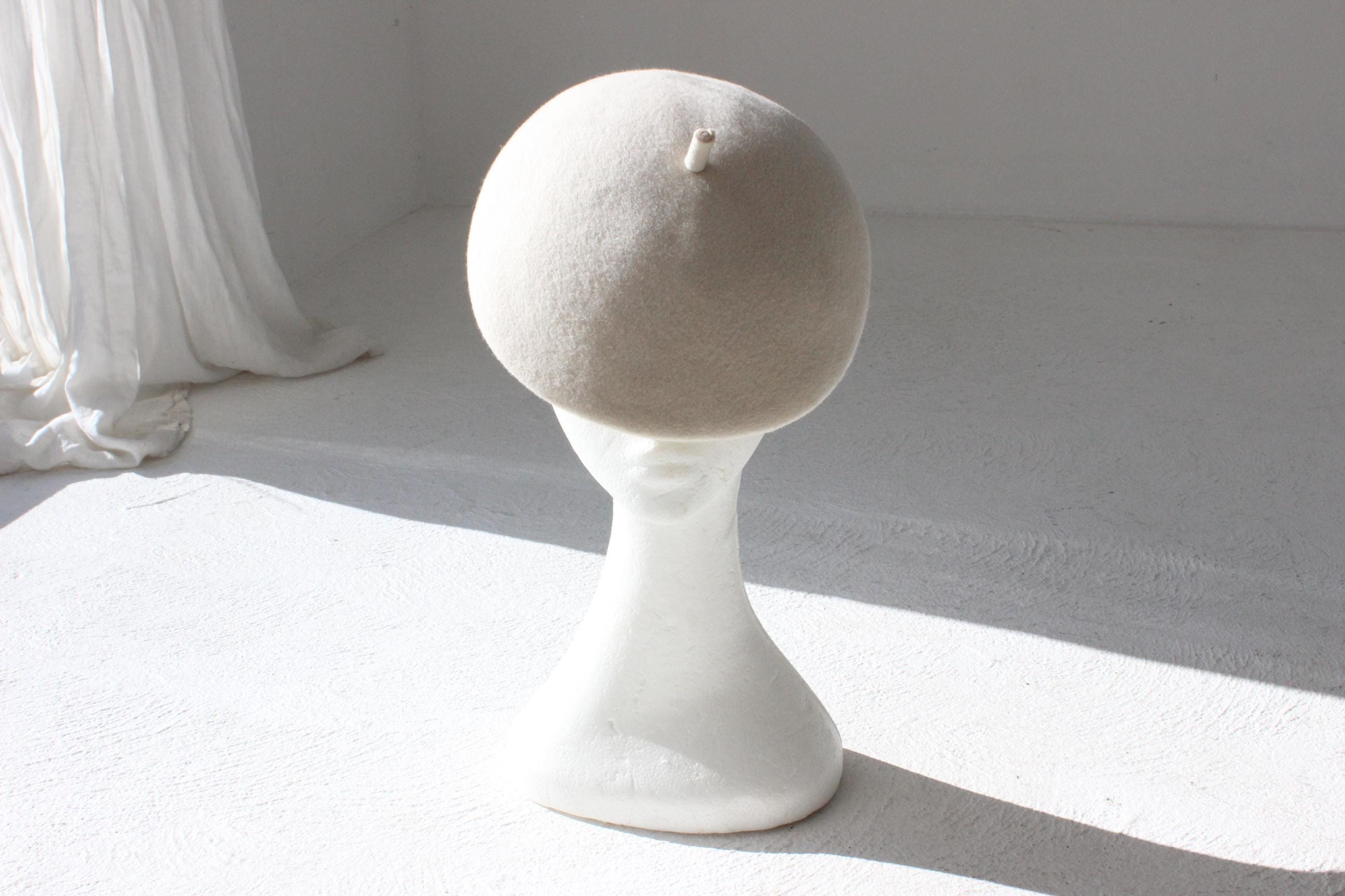 Vintage 60s Wool Felt Bridal Millinery Beret Hat