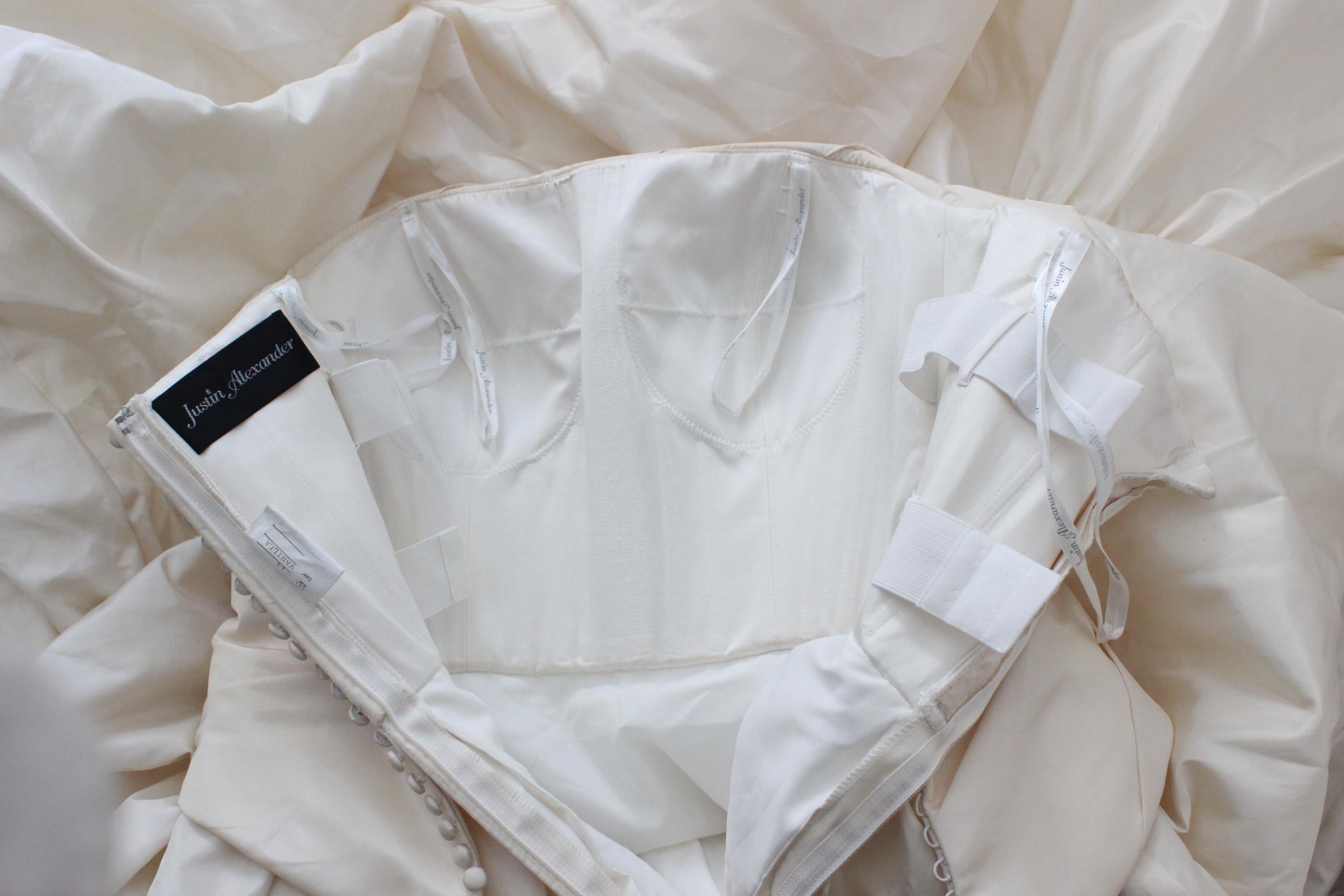 Outrageous 90s Bubble Taffeta Strapless Corset Wedding Gown