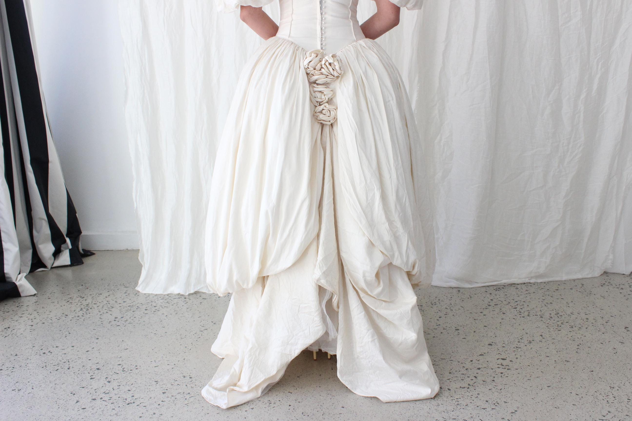 1992 Silk Dupion Rosette Down