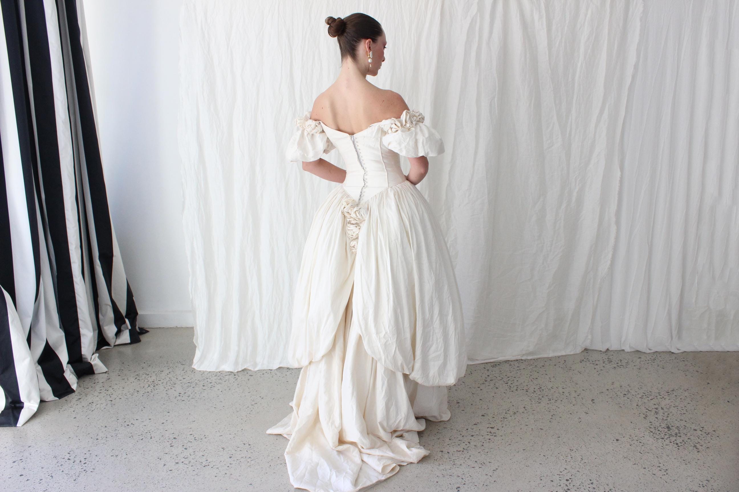 1992 Silk Dupion Rosette Down