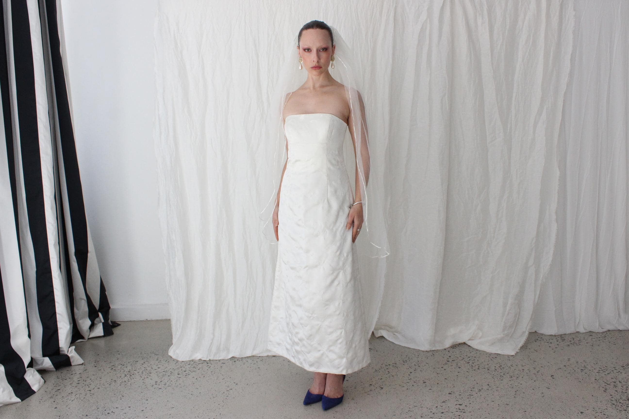 80s Cream Double Layer Tulle Wedding Veil