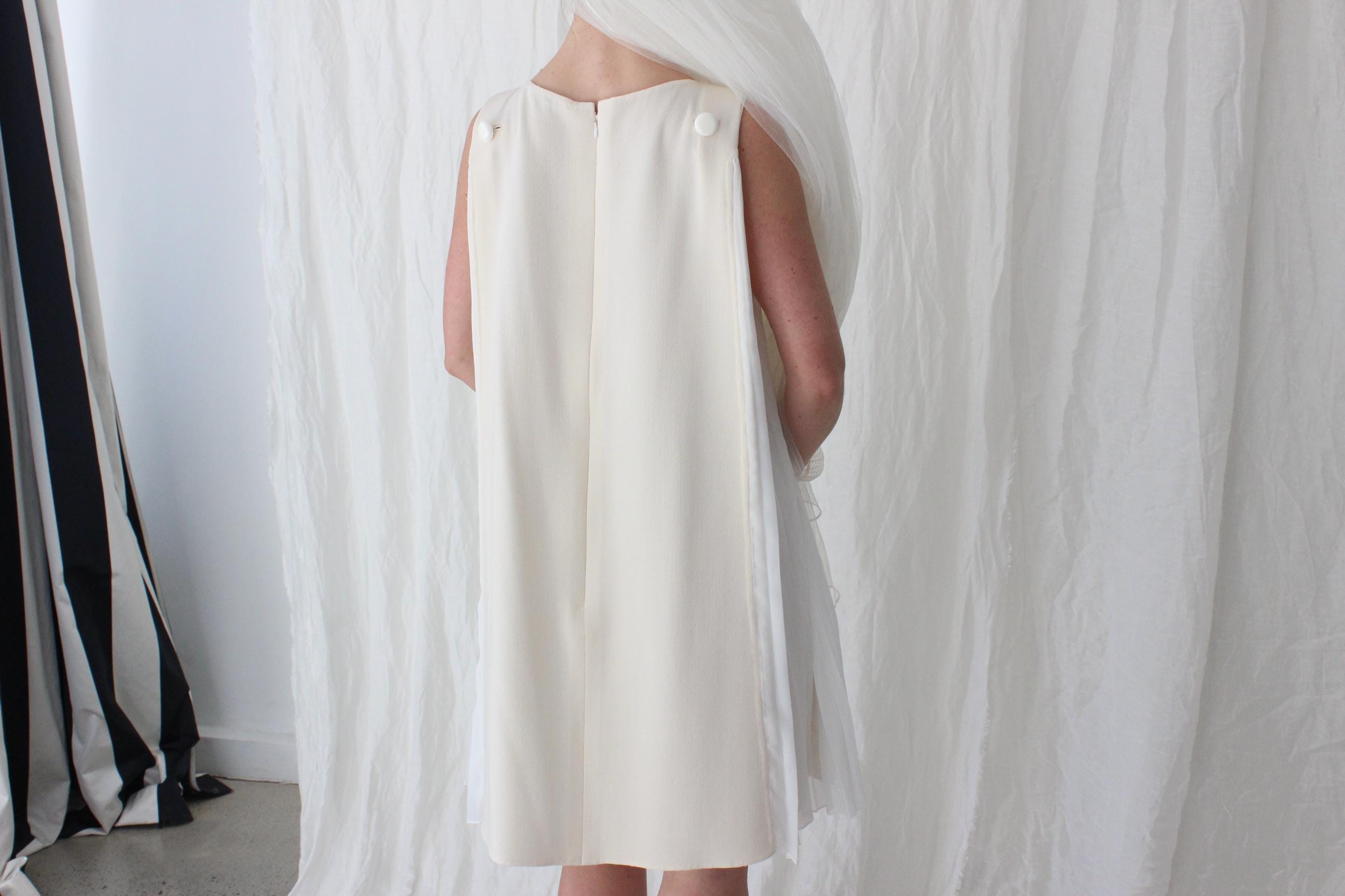 90s Oscar De La Renta Trapeze Crepe Mini
