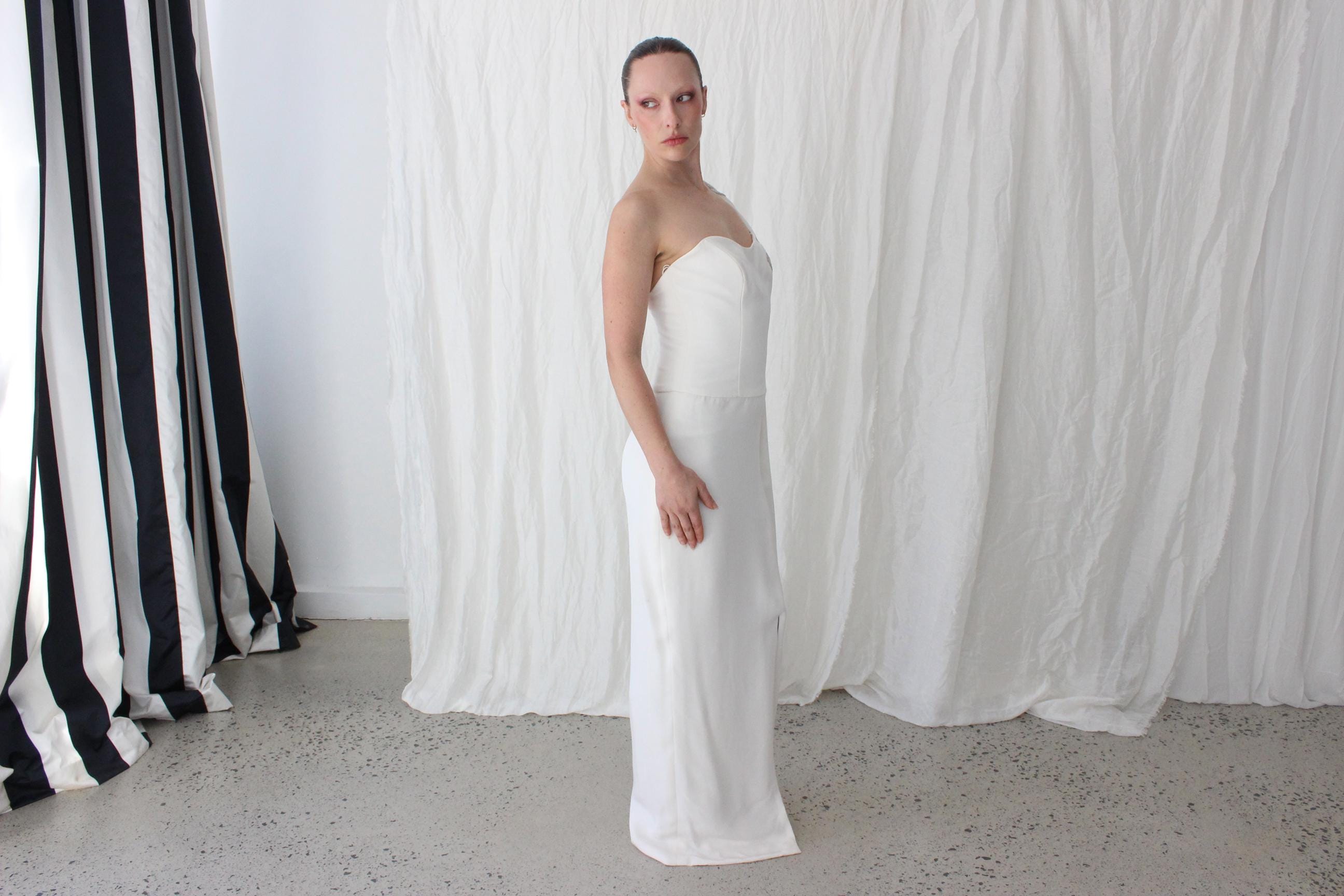 Y2K Silk & Rhinestone One Shoulder Column Gown