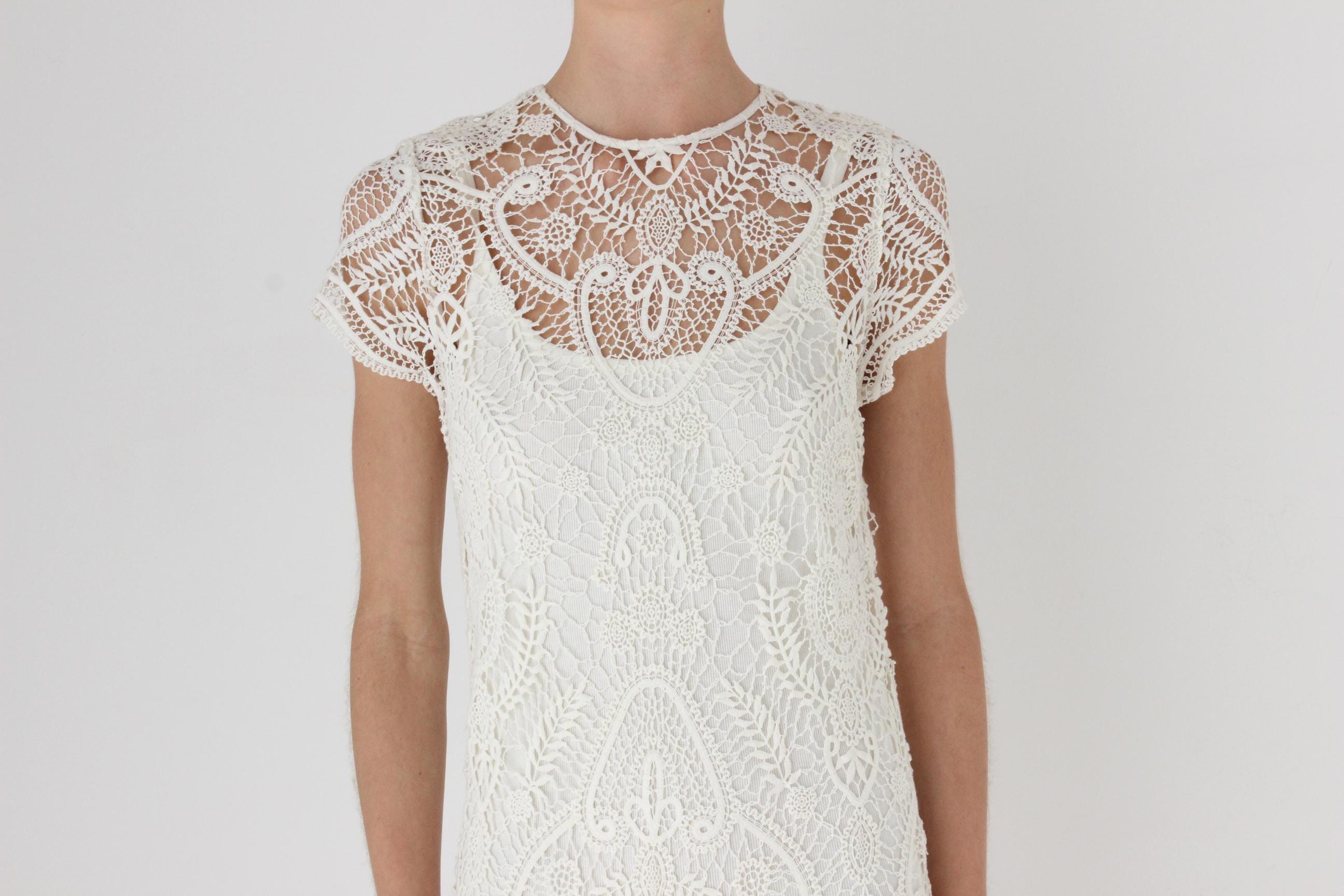 Y2K Ralph Lauren Cotton Crochet Dress