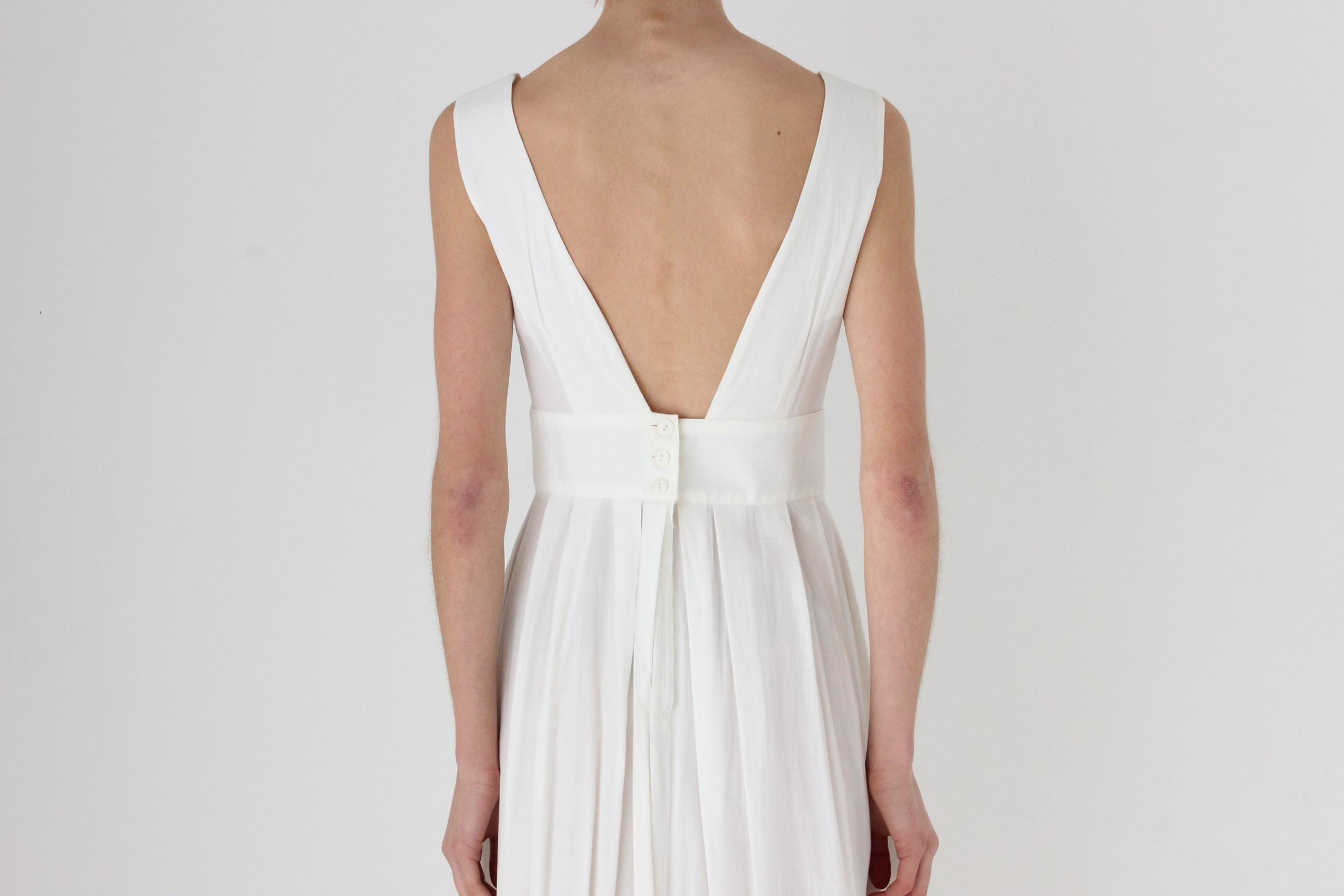90s Does 50s Circle Skirt Bridal Picnic Dress