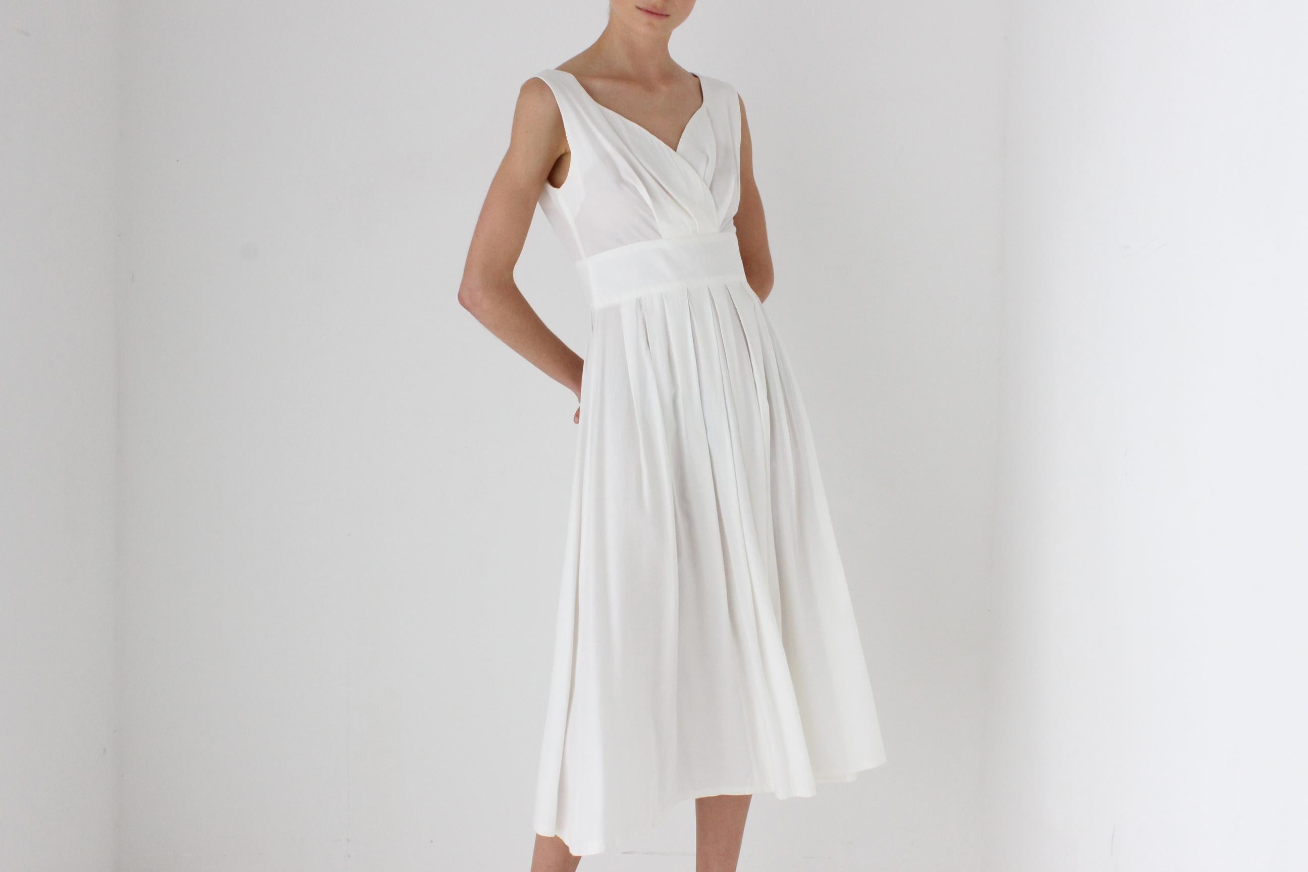 90s Does 50s Circle Skirt Bridal Picnic Dress