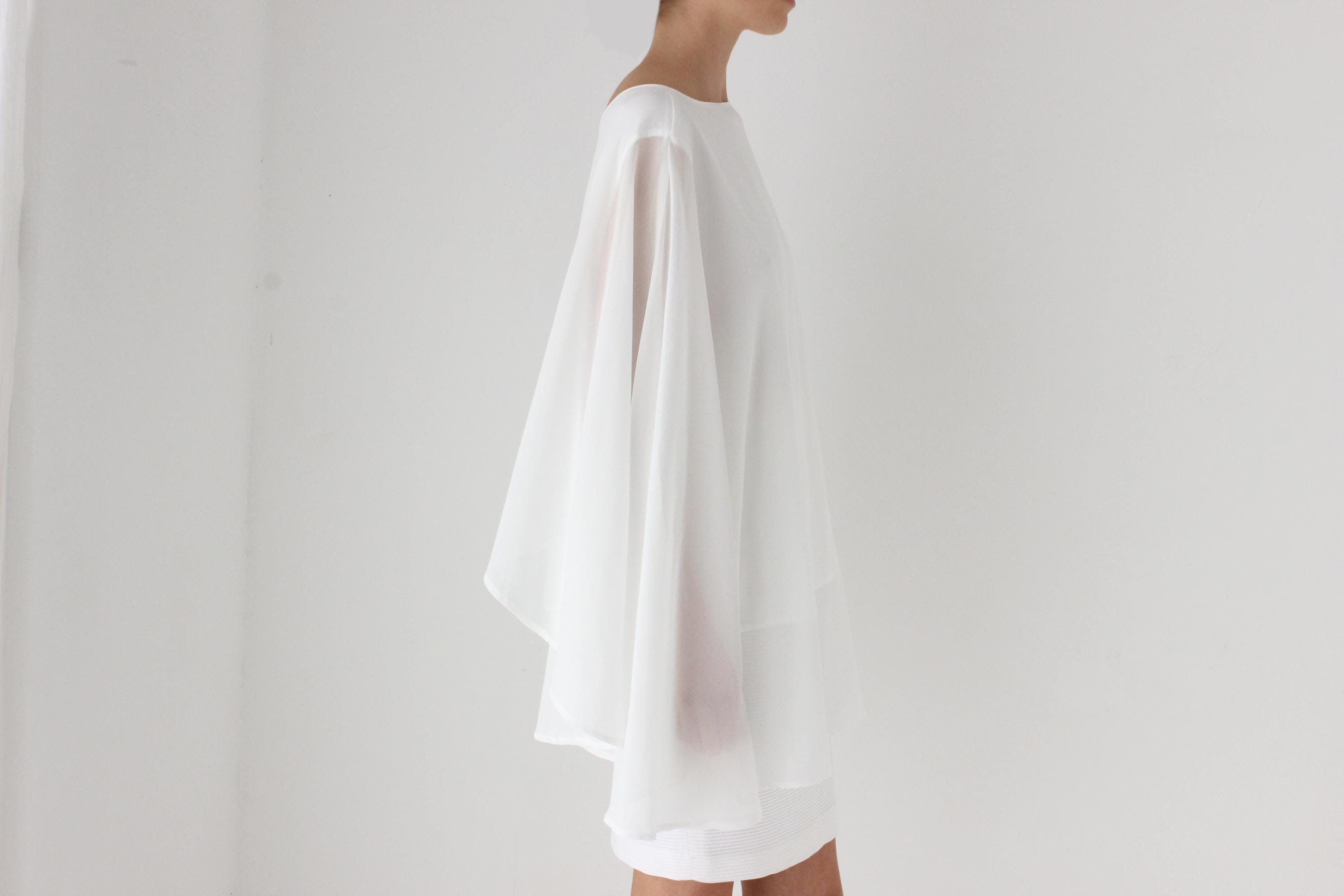 Contemporary Crepe Wing Sleeve Top